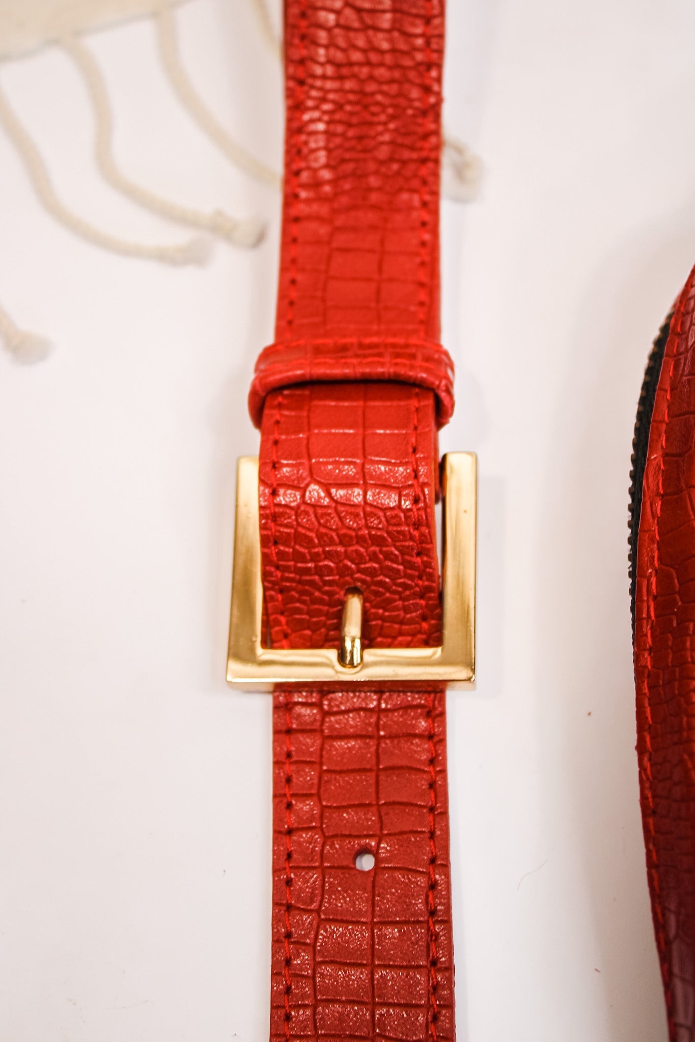 Cassandra Belt Bag- Red Small CrocAdaBelts