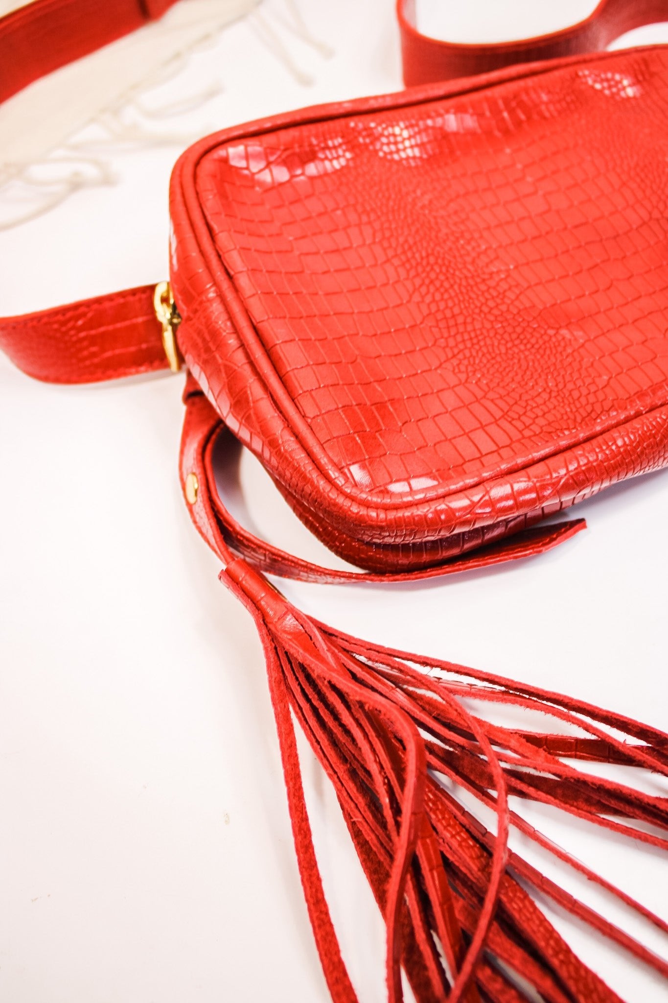 Cassandra Belt Bag- Red Small CrocAdaBelts