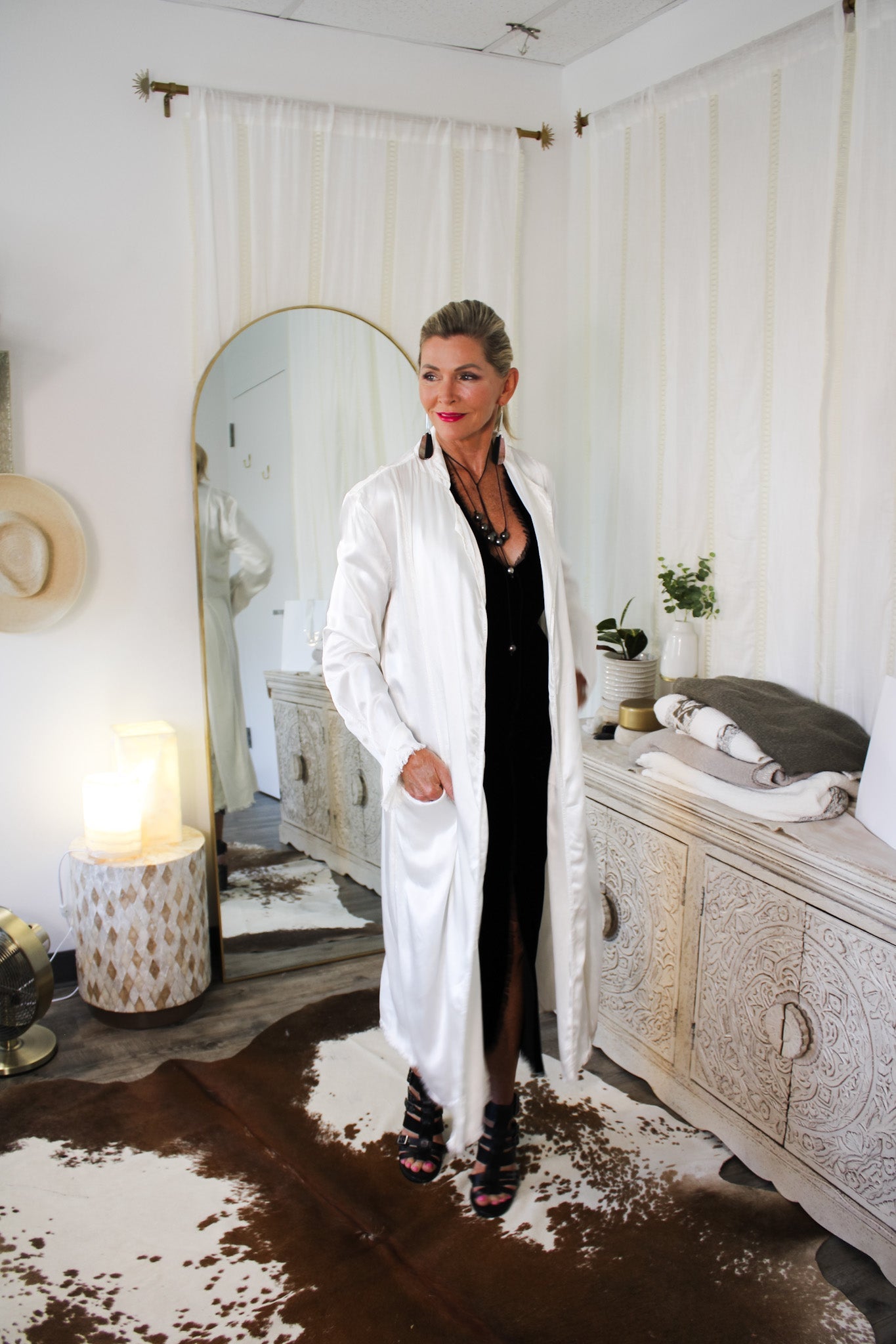 Cocktail Length Monaco Coat - Off WhiteJagaCoats & Jackets