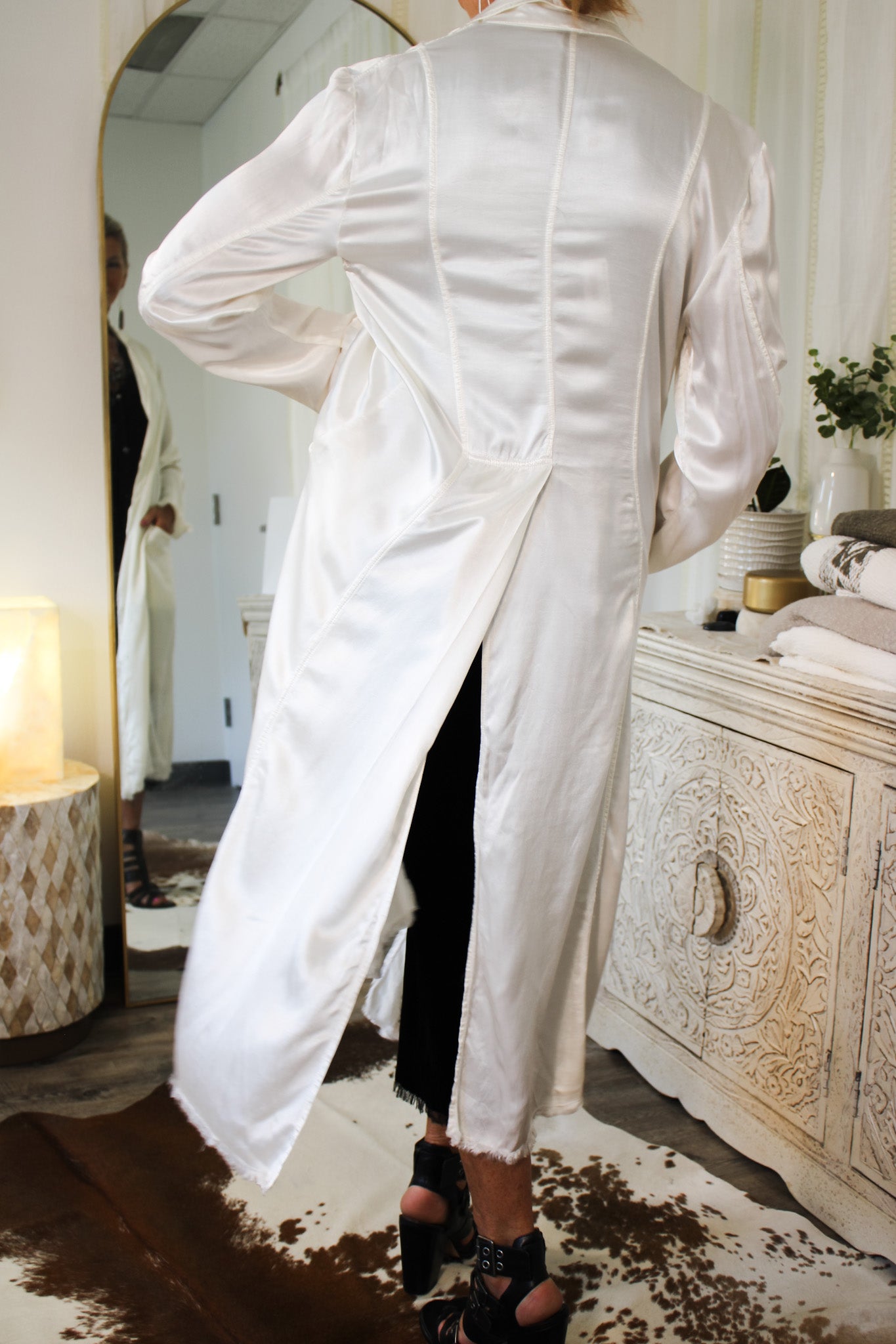 Cocktail Length Monaco Coat - Off WhiteJagaCoats & Jackets