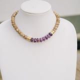 Coconut Wood Bead, Amethyst & Gold Accent NecklaceRobin JacksonNecklaces