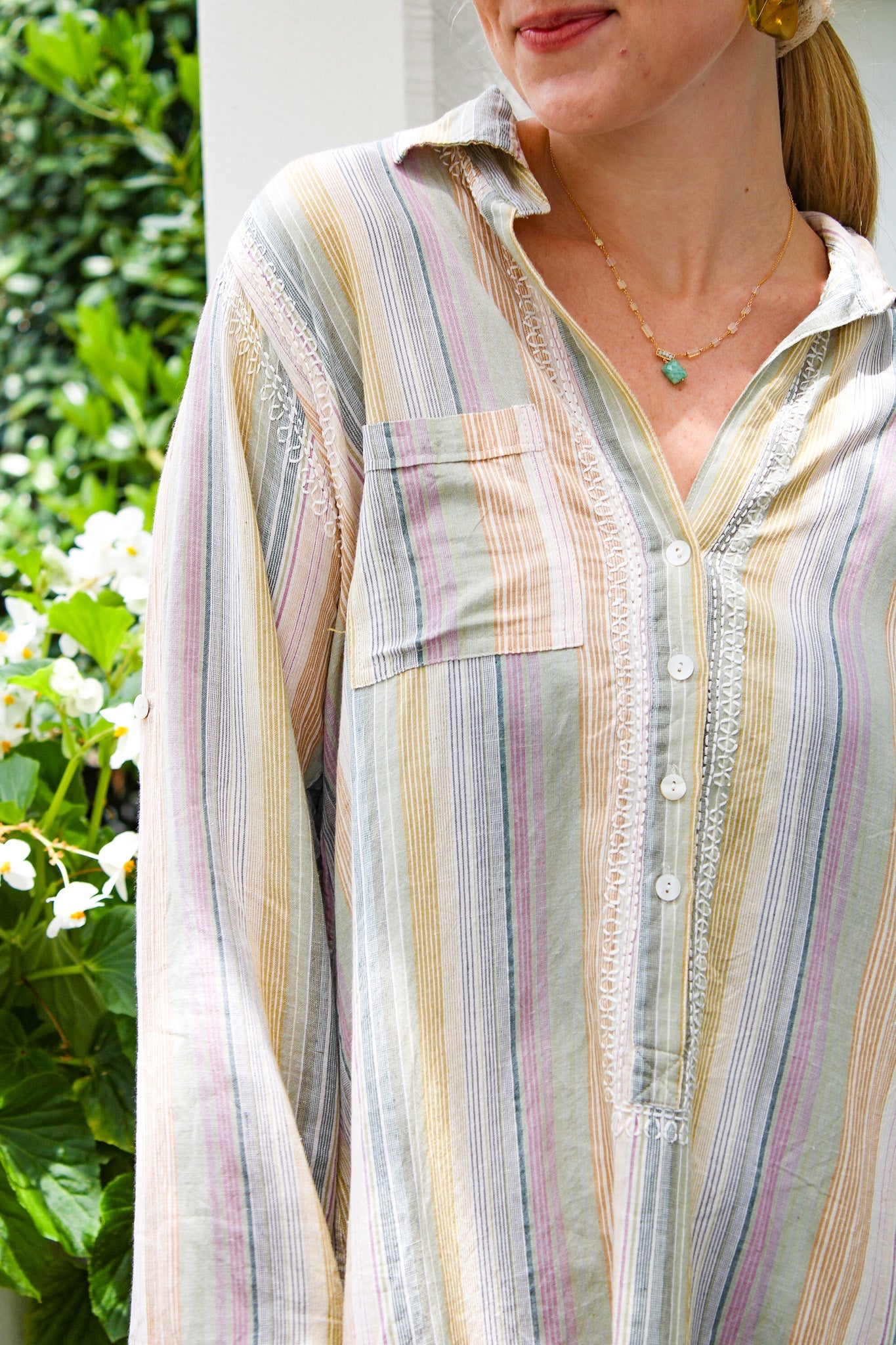 Cotton Boyfriend Shirt - Desert StripeSubtle LuxuryShirts