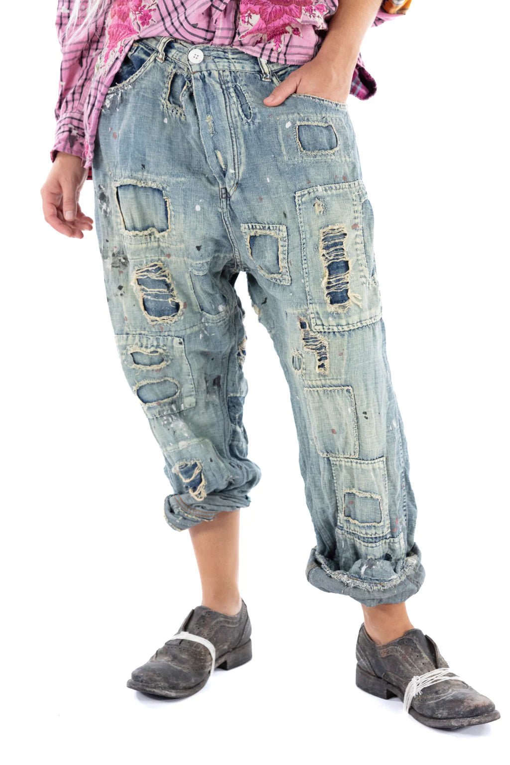 Cotton Linen Miners Denim Pants 465 - IndigoMagnolia PearlPants
