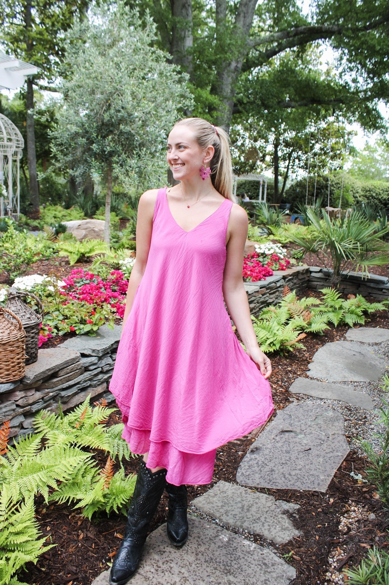 Cotton Silk Bias Cut Dress- BouganvilliaCP ShadesDress