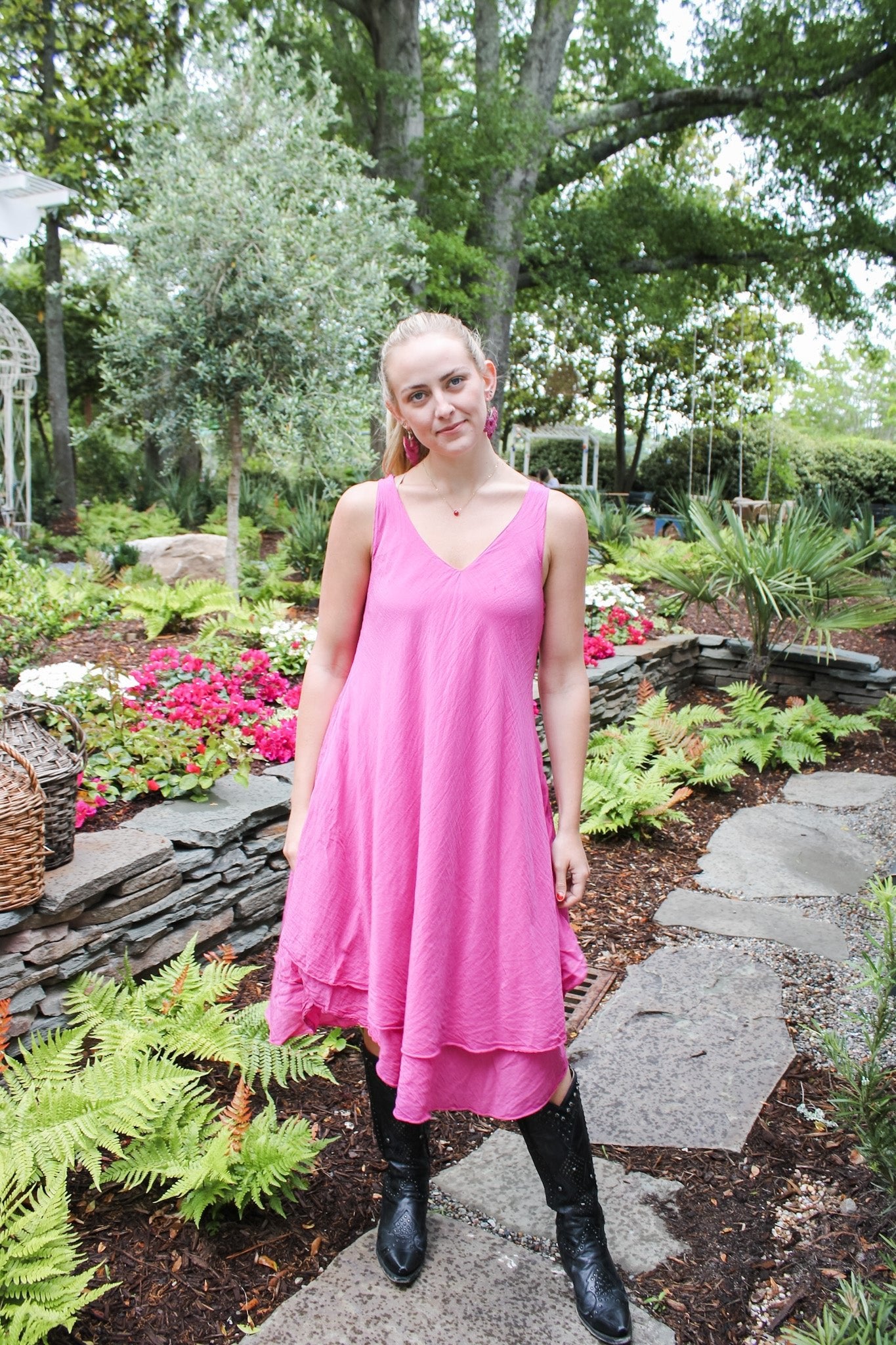 Cotton Silk Bias Cut Dress- BouganvilliaCP ShadesDress