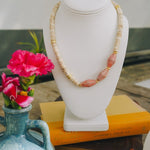 Creme Shell, Moonstone, Pink African Tribal Bead NecklaceRobin JacksonNecklaces