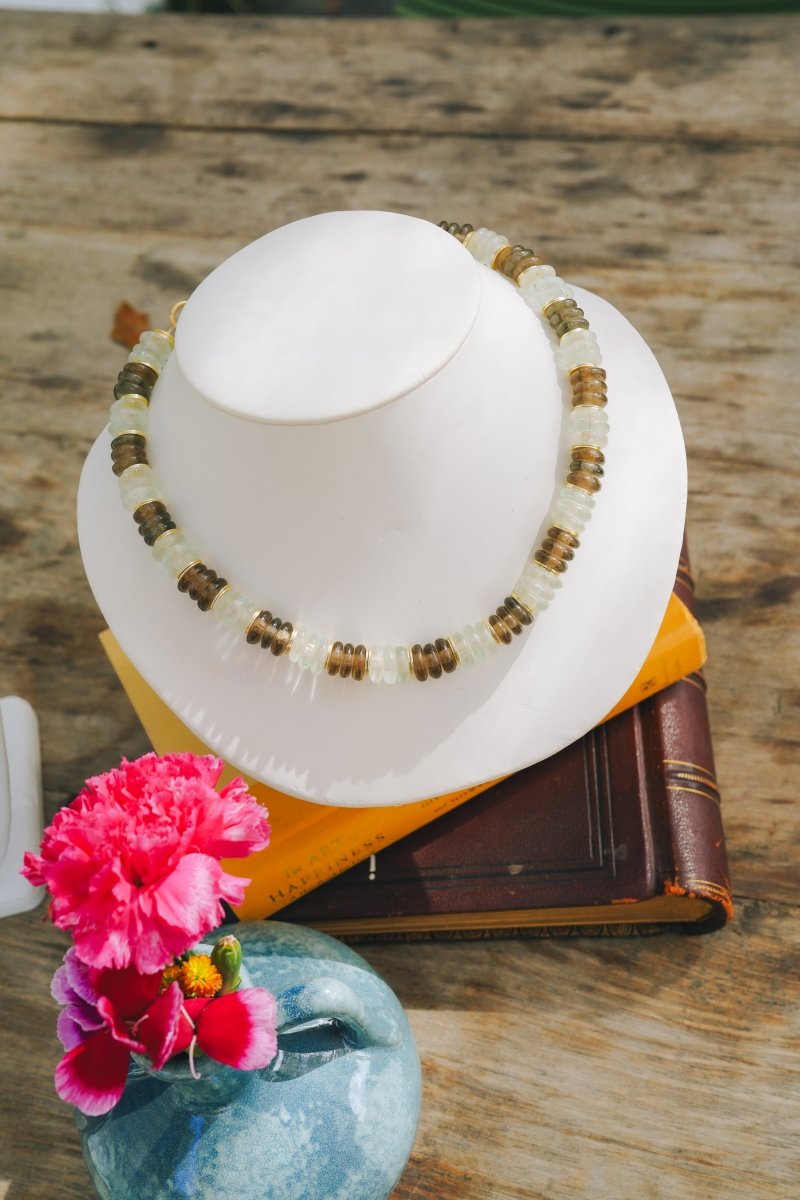Dark Bone Beads, Moonstone Accent NecklaceRobin JacksonNecklaces