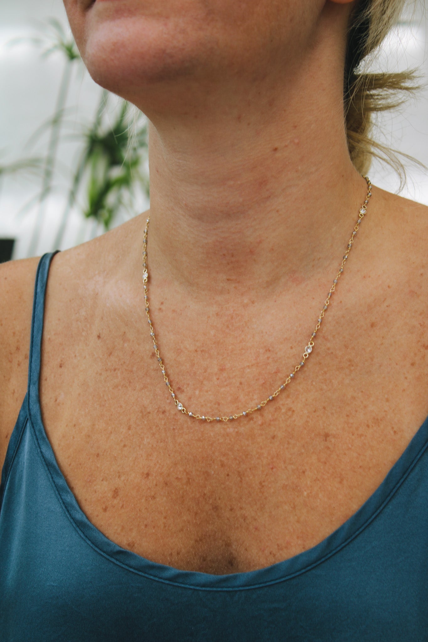 Delicate Labradorite & CZ NecklaceElizabeth WNecklace