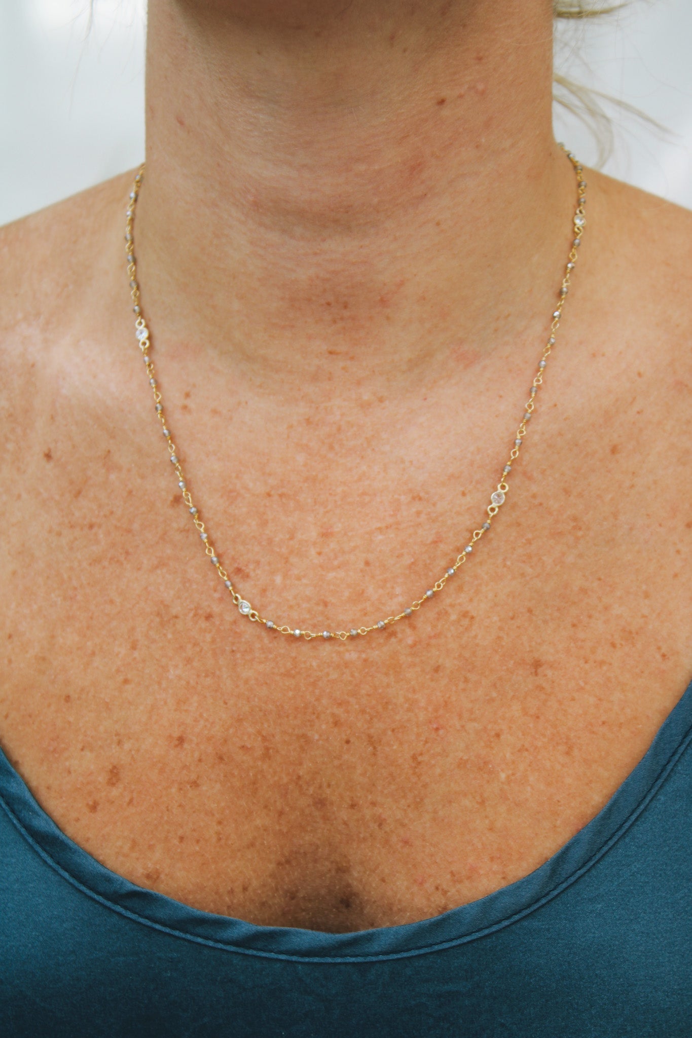 Delicate Labradorite & CZ NecklaceElizabeth WNecklace