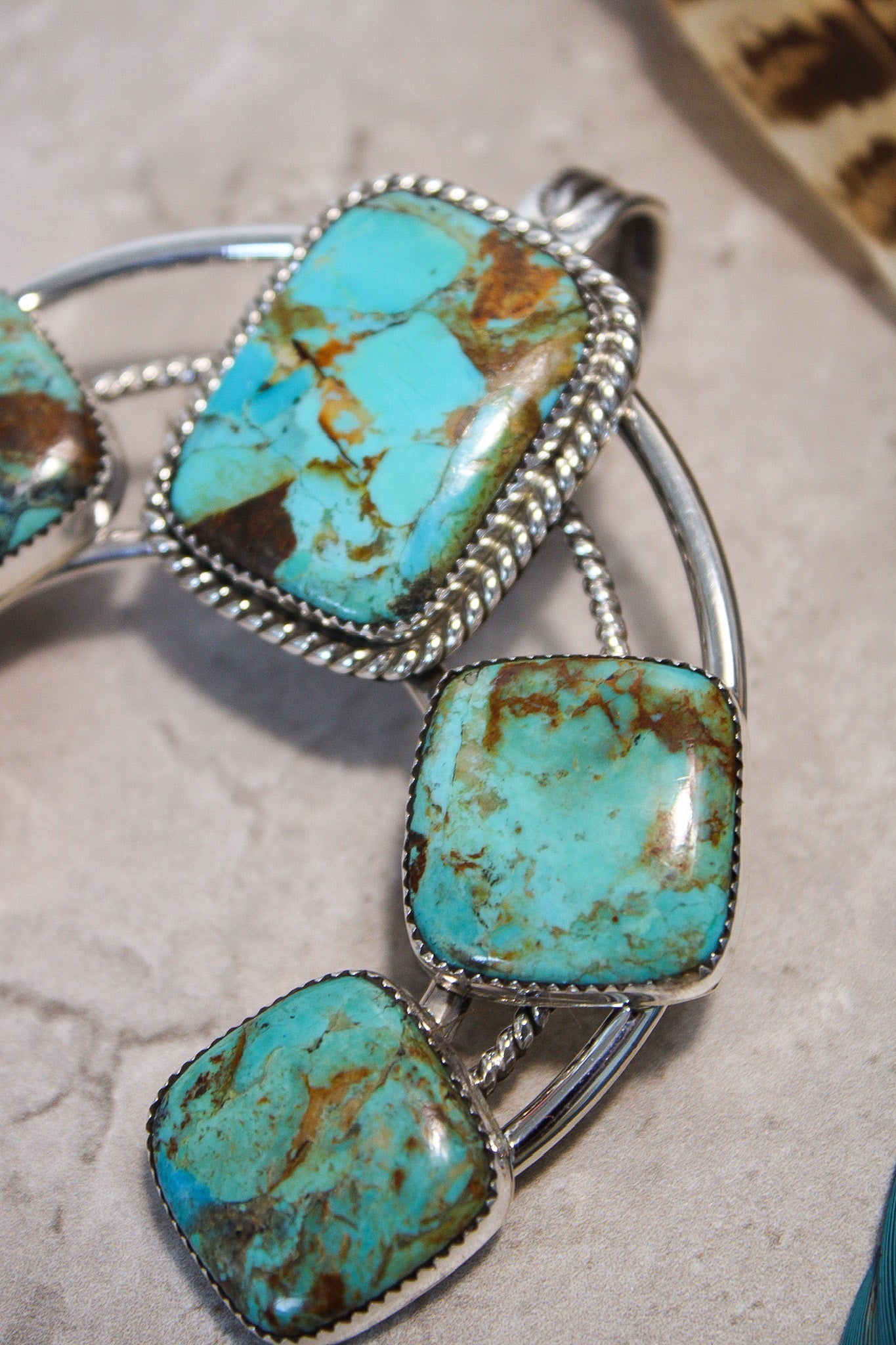 Detachable Squash Blossom, Kingman Turquoise PendantRare FindsNecklaces