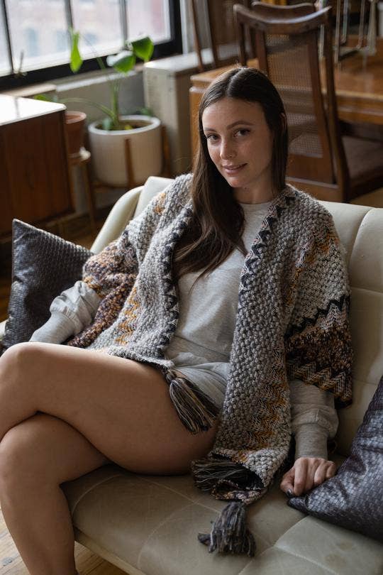Fringed Knit Kimono: GreySAACHICoats & Jackets