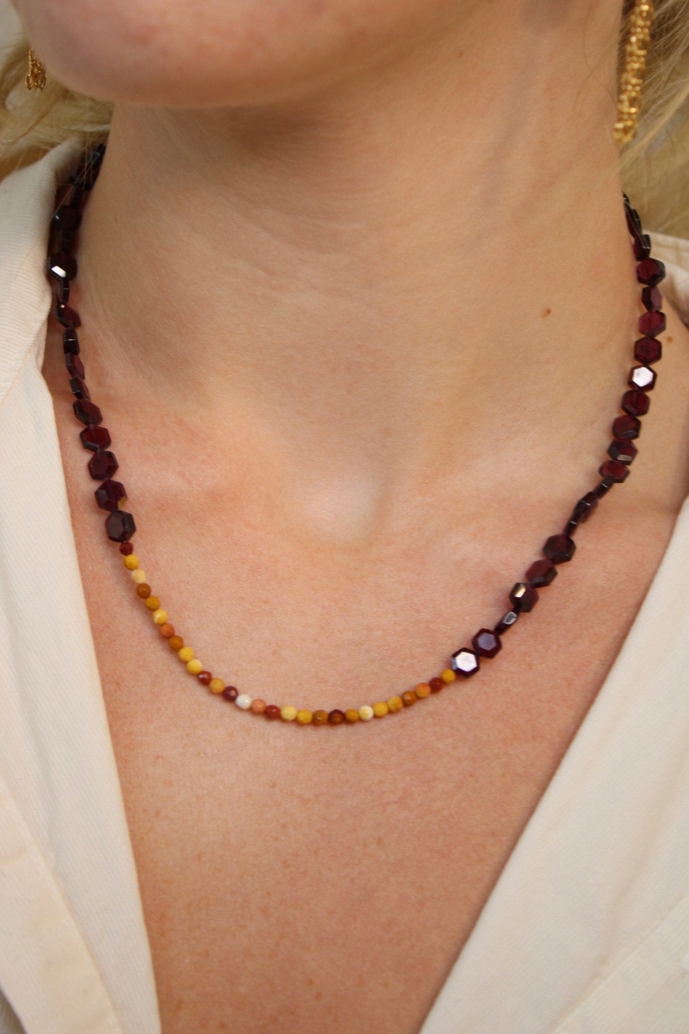 Garnet and Mookaite NecklaceZiabirdNecklace