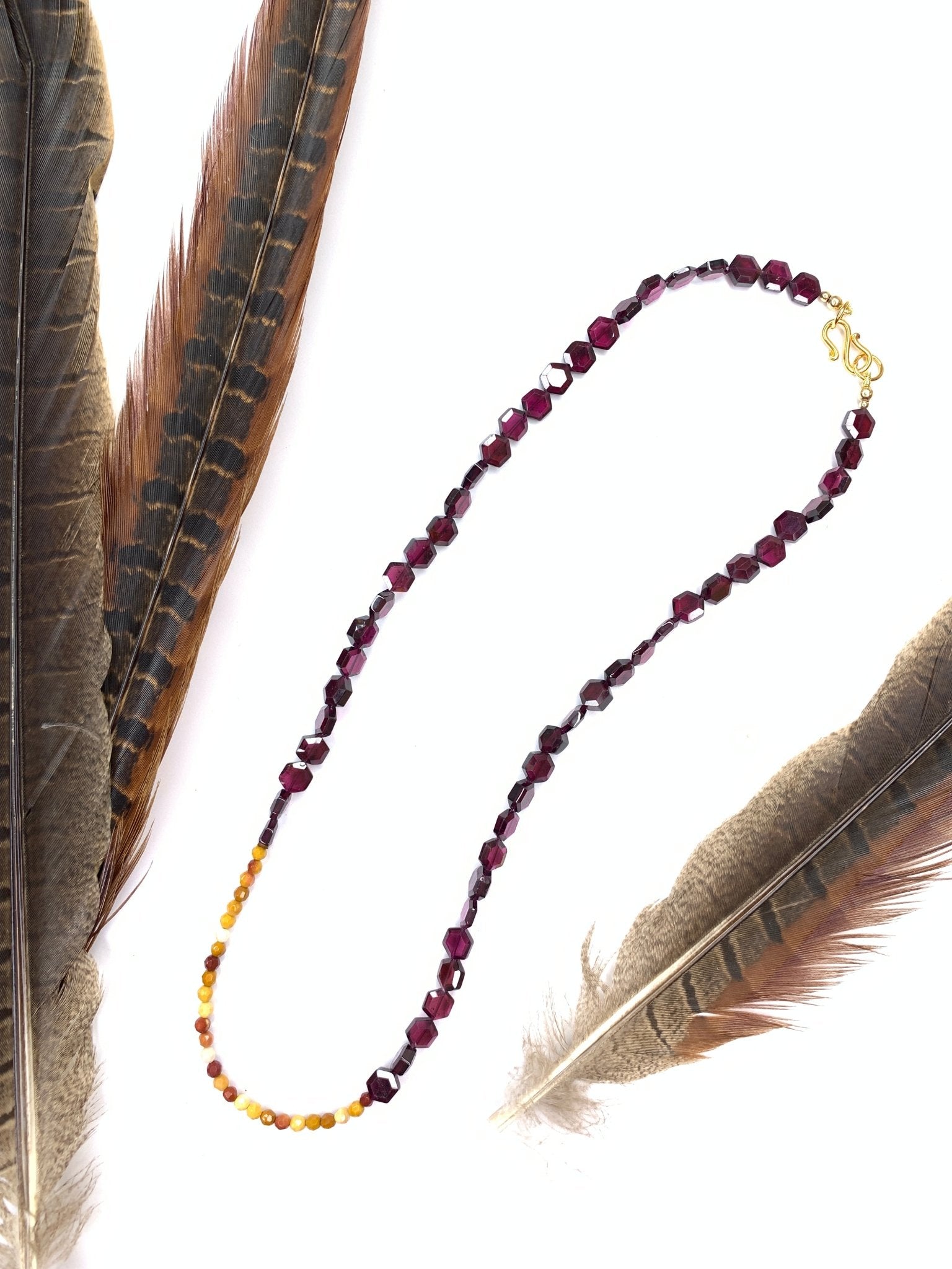 Garnet and Mookaite NecklaceZiabirdNecklace