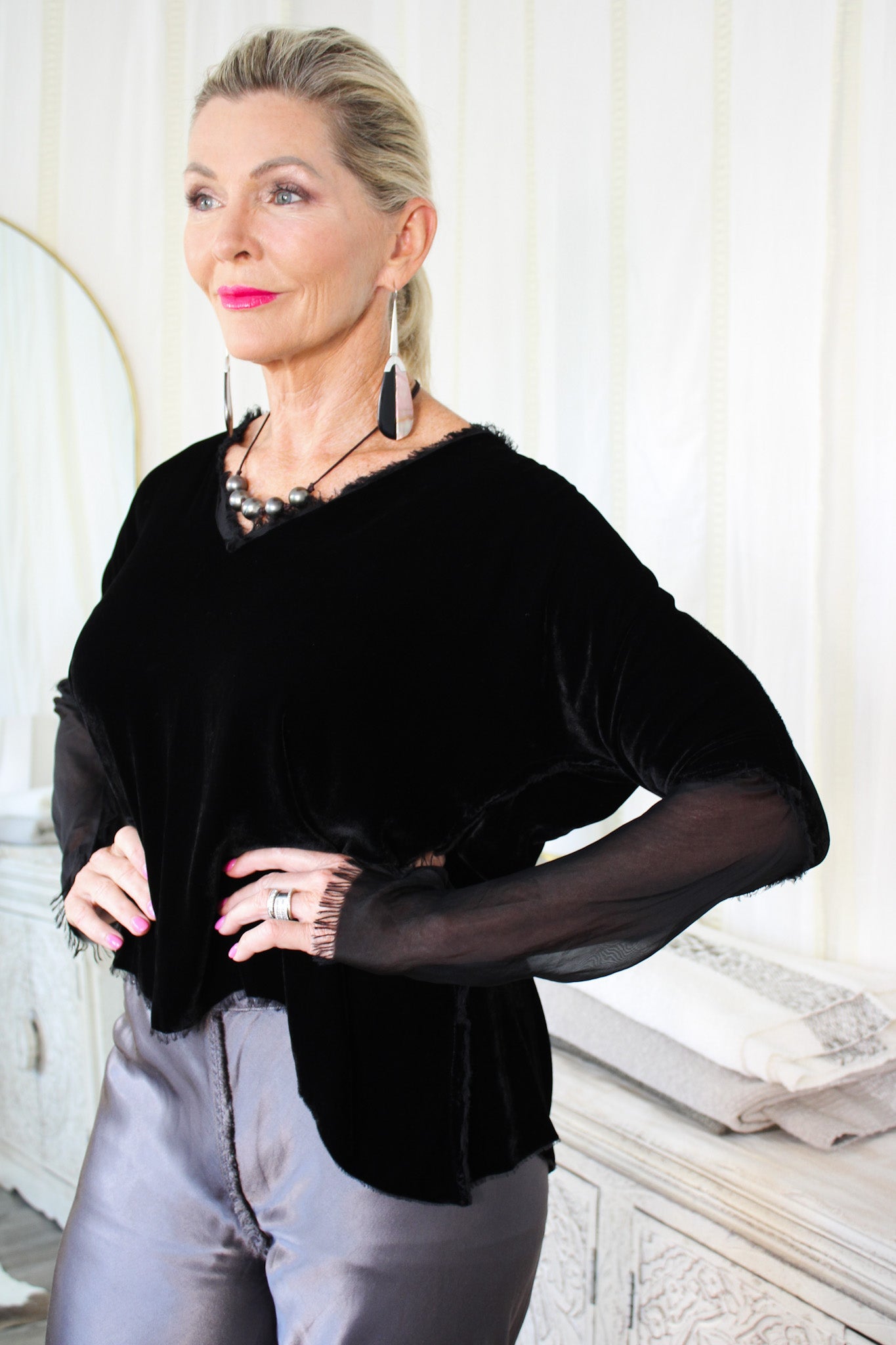 Glen Blouse - BlackJagaShirt