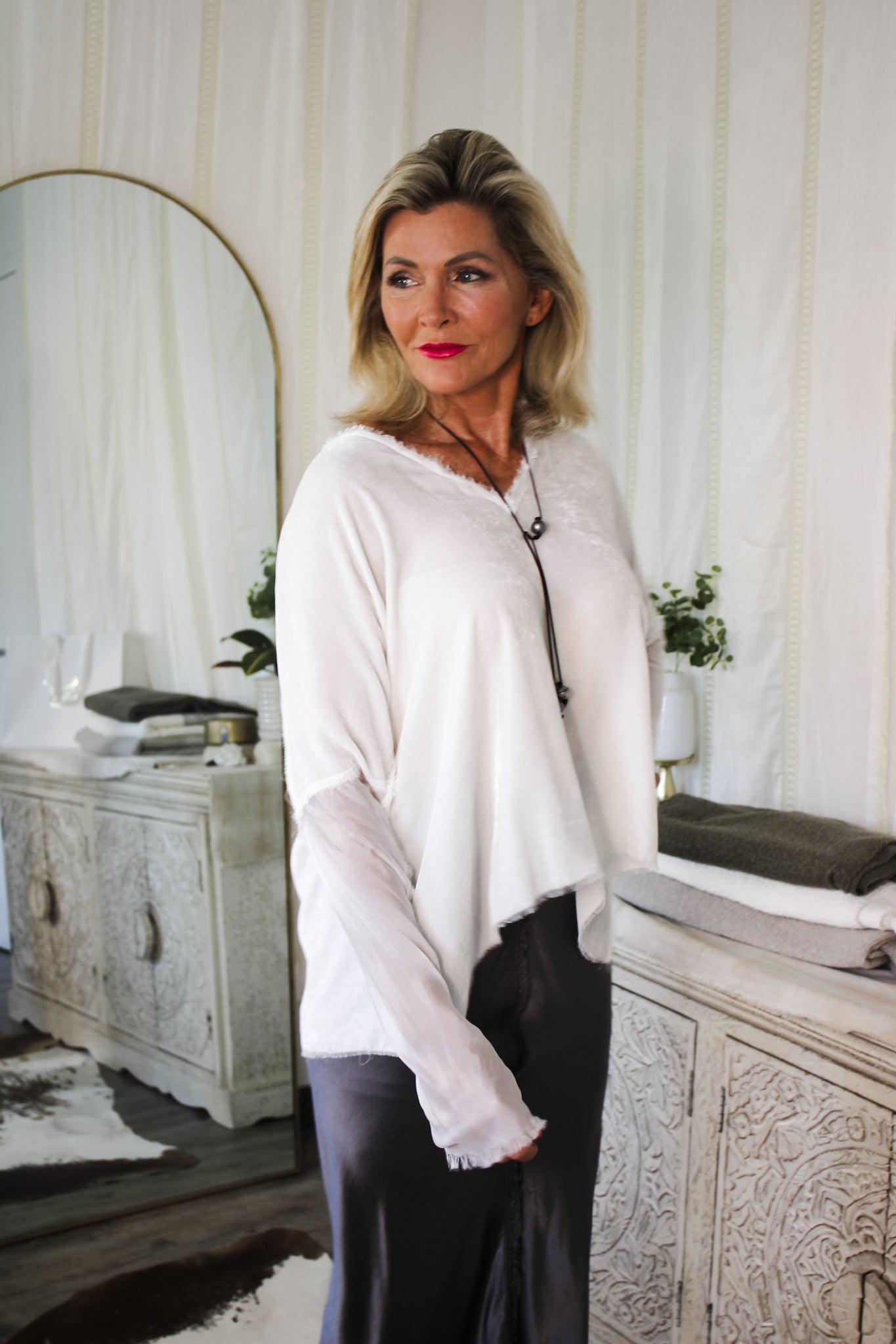 Glen Blouse - Off WhiteJagaShirts