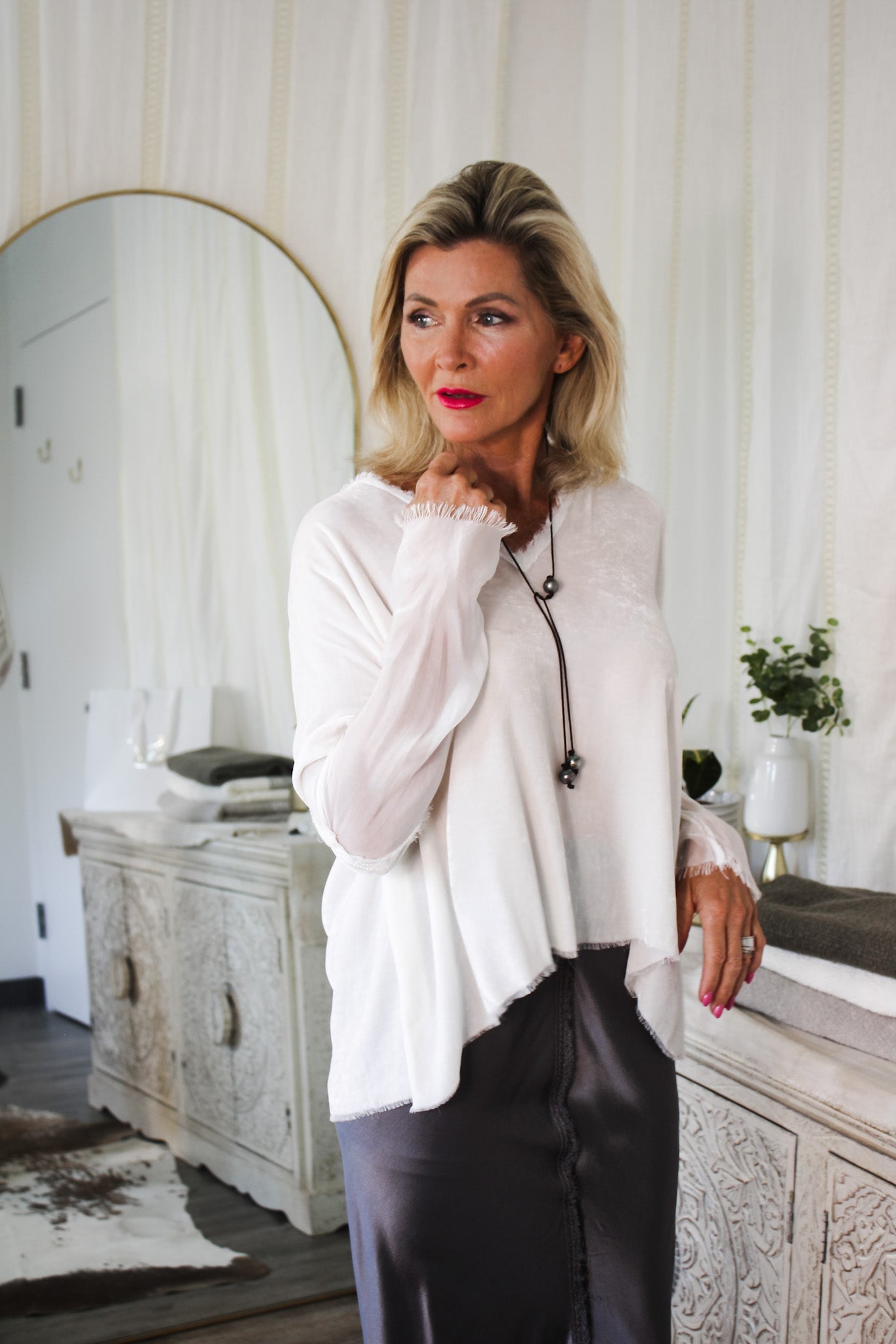 Glen Blouse - Off WhiteJagaShirts