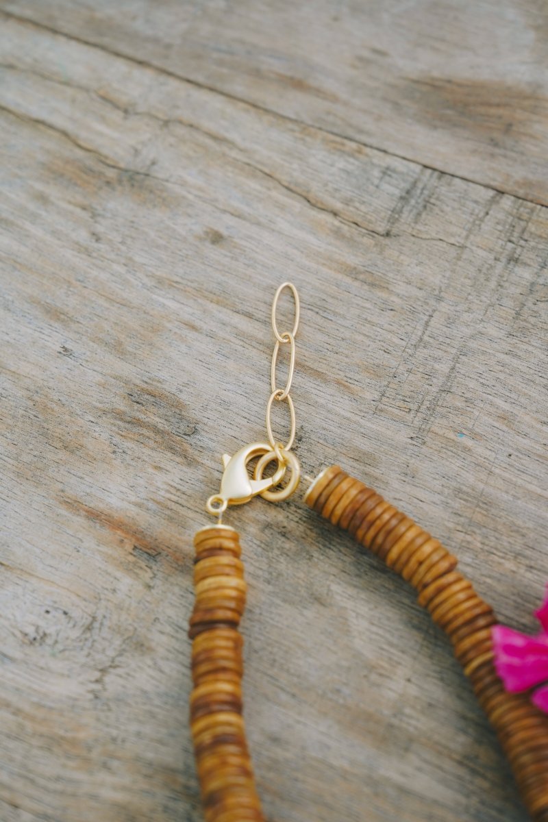 Gold Oyster, Brown Coconut Bead Choker NecklaceRobin JacksonNecklaces