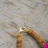 Gold Oyster, Brown Coconut Bead Choker NecklaceRobin JacksonNecklaces
