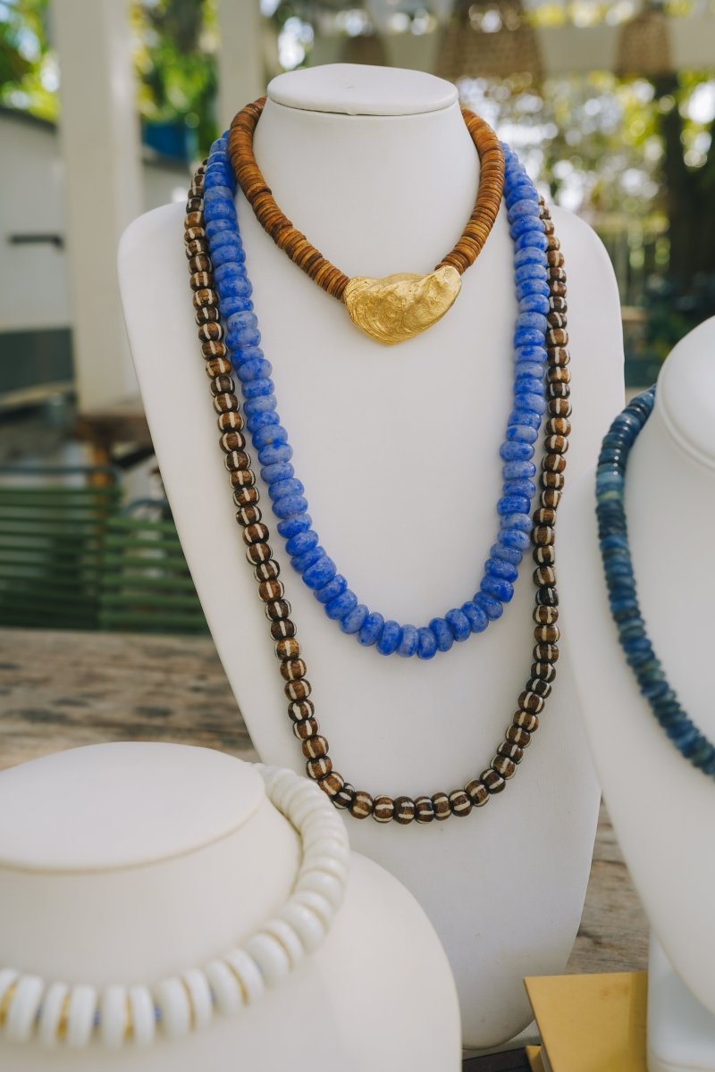 Gold Oyster, Brown Coconut Bead Choker NecklaceRobin JacksonNecklaces