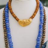 Gold Oyster, Brown Coconut Bead Choker NecklaceRobin JacksonNecklaces