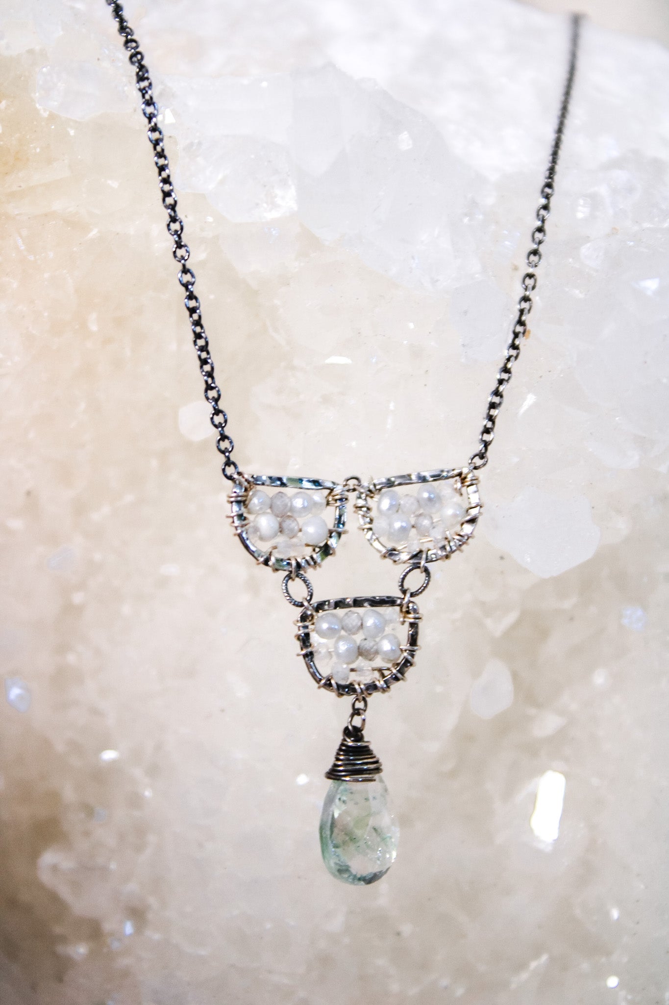Granite Aquamarine Necklace #4613Michelle PresslerNecklace
