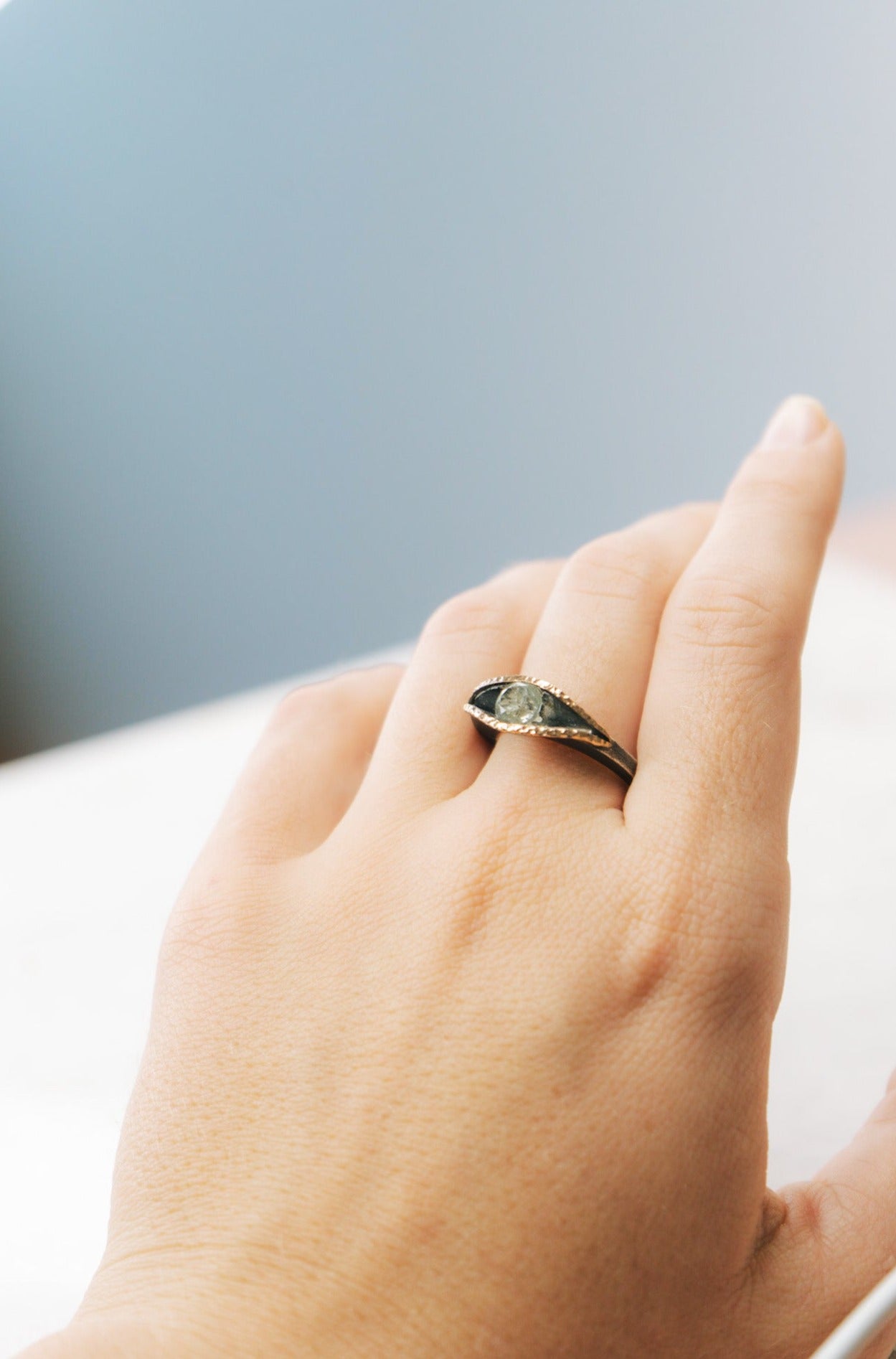 Green Amethyst Eye RingBORARings