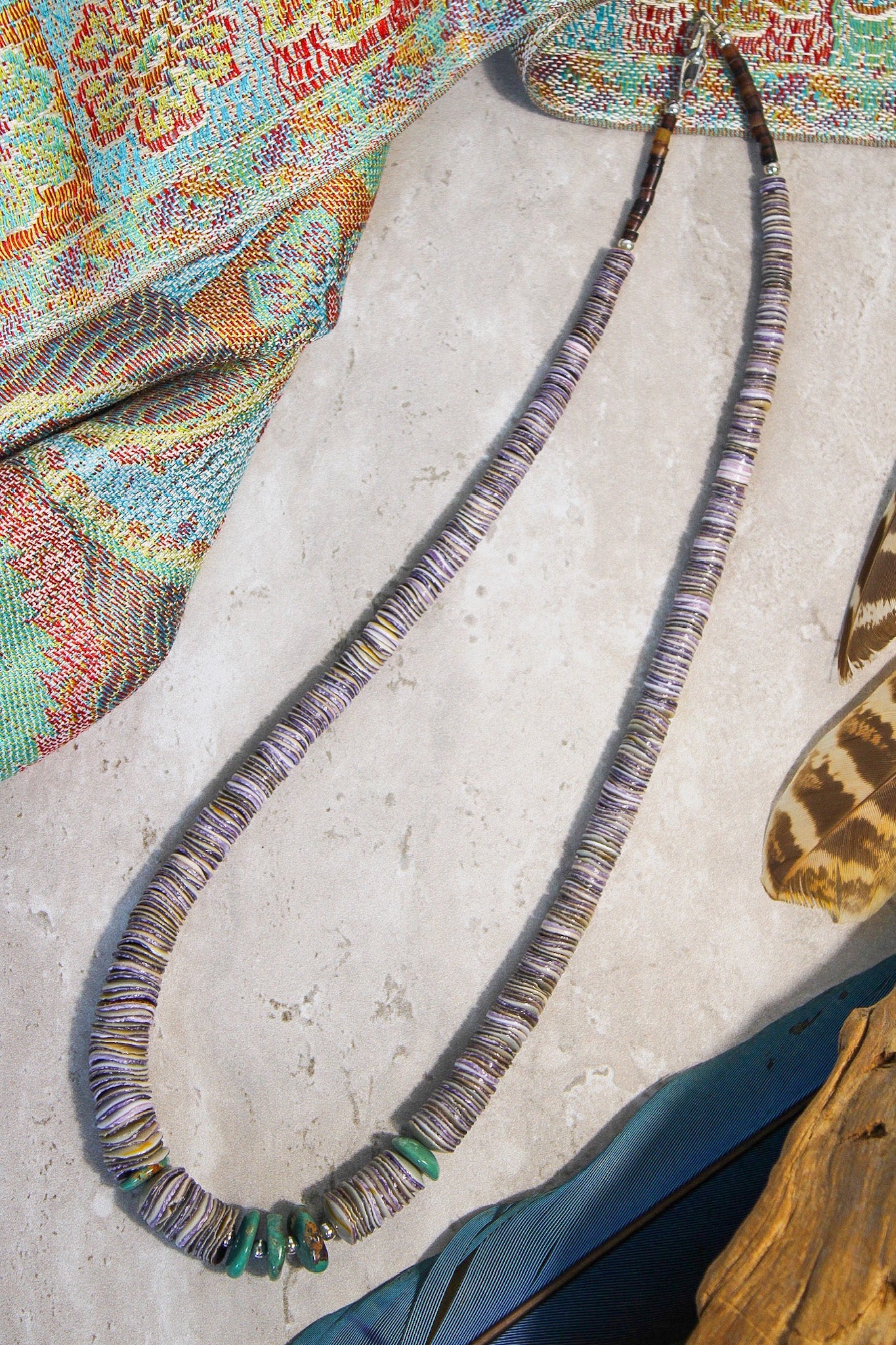 Grey Heishi Spiney Oyster NecklaceRare FindsNecklaces