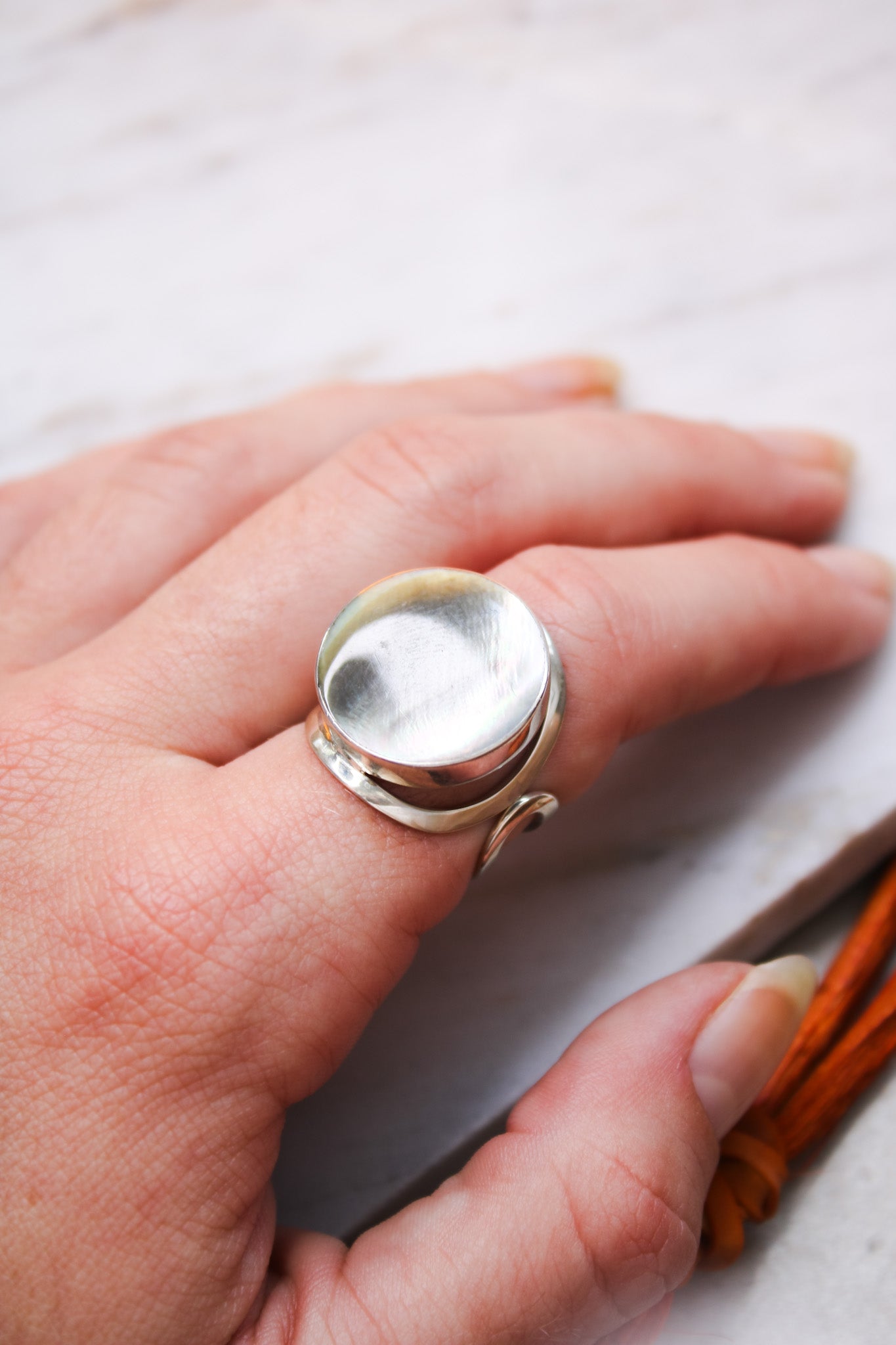 Grey Mother of Pearl RingJinjaRing