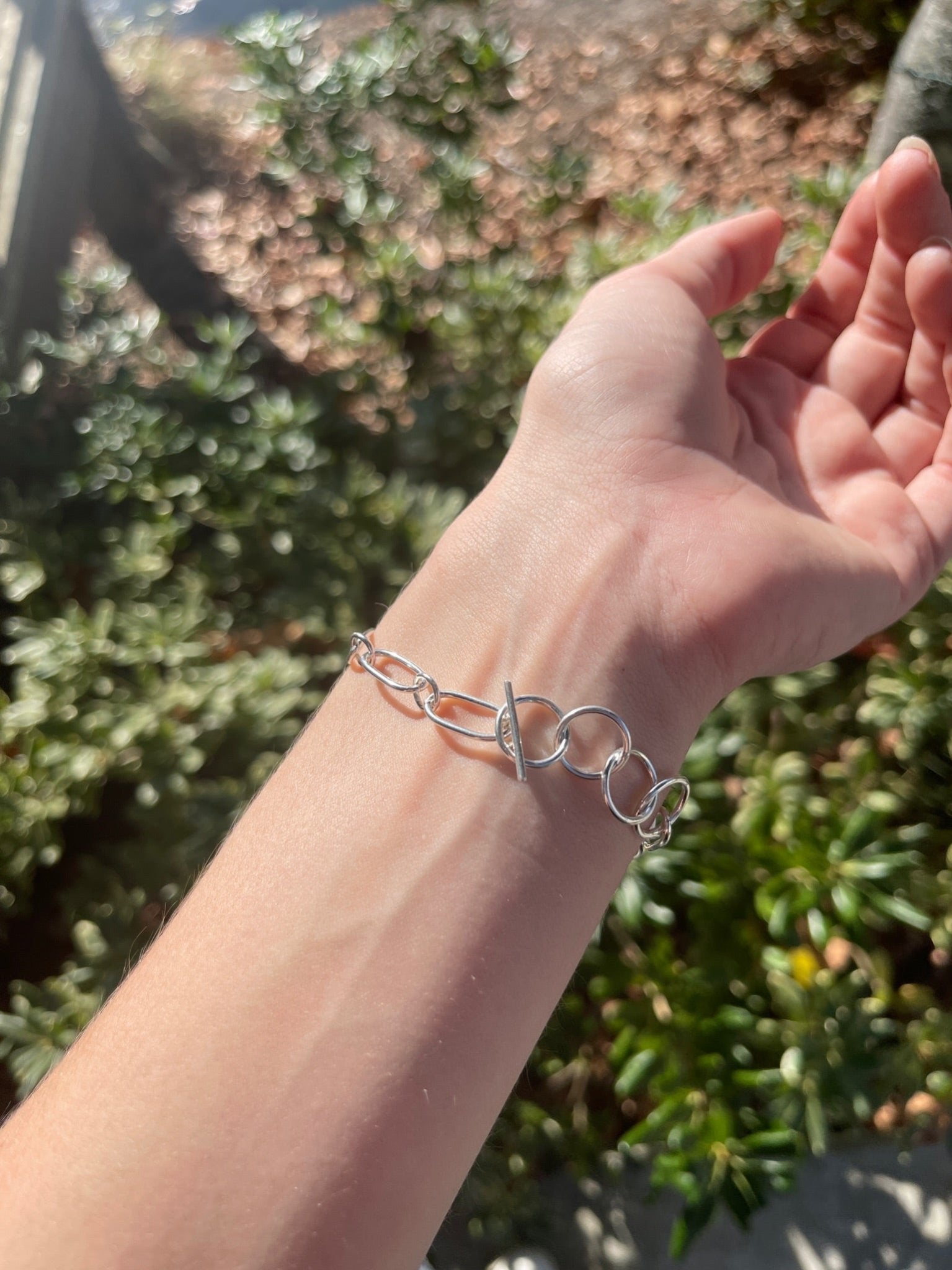 Hand-Forged Fine Silver Paperclip BraceletRedimereBracelet