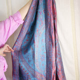 Intricate Pink & Blue Woven Silk ScarfRare FindsScarf
