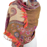Jacquard Mixed Floral Paisley Fringed ScarfSAACHIScarves
