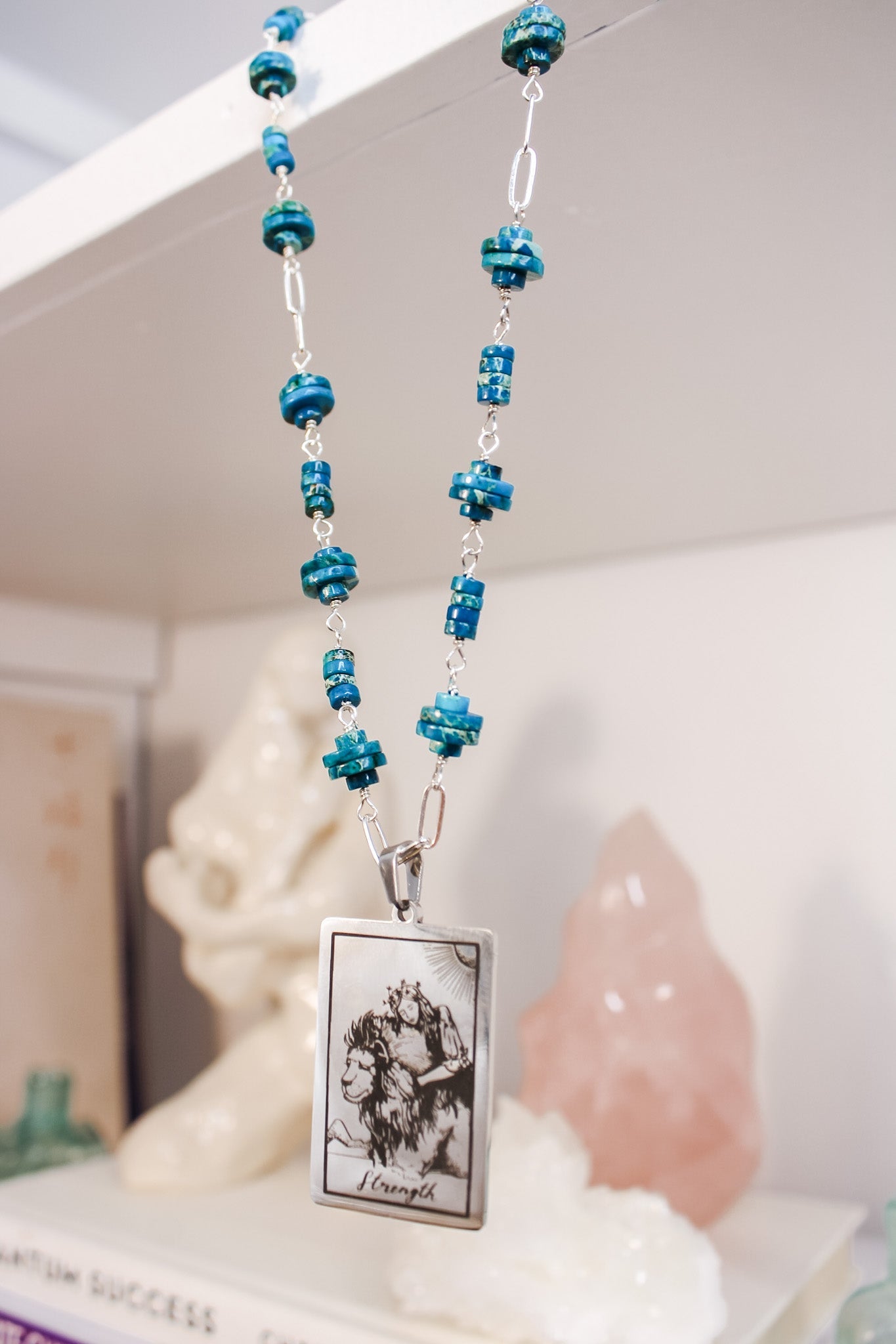 Jasper Sea Silver Strength Tarot NecklaceBeth ZinkNecklaces