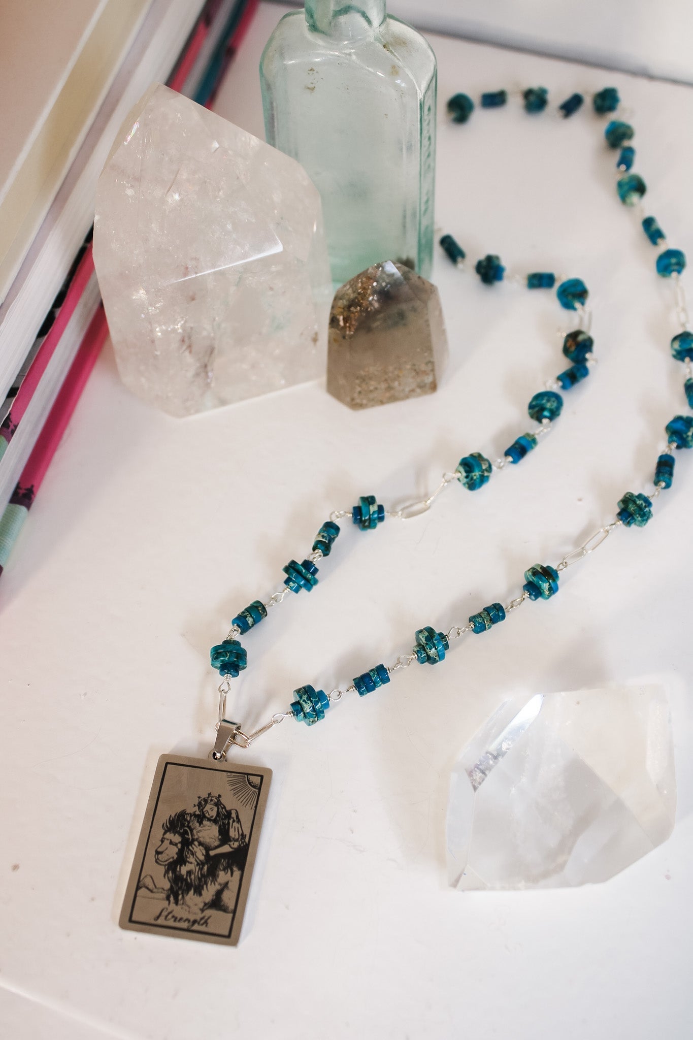 Jasper Sea Silver Strength Tarot NecklaceBeth ZinkNecklaces