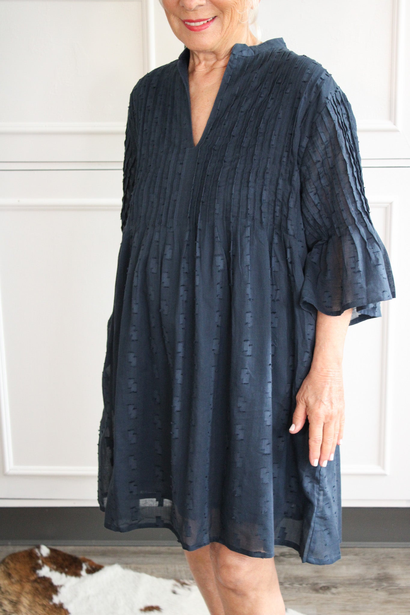 Kat Cotton Dress- NavyDolmaDress