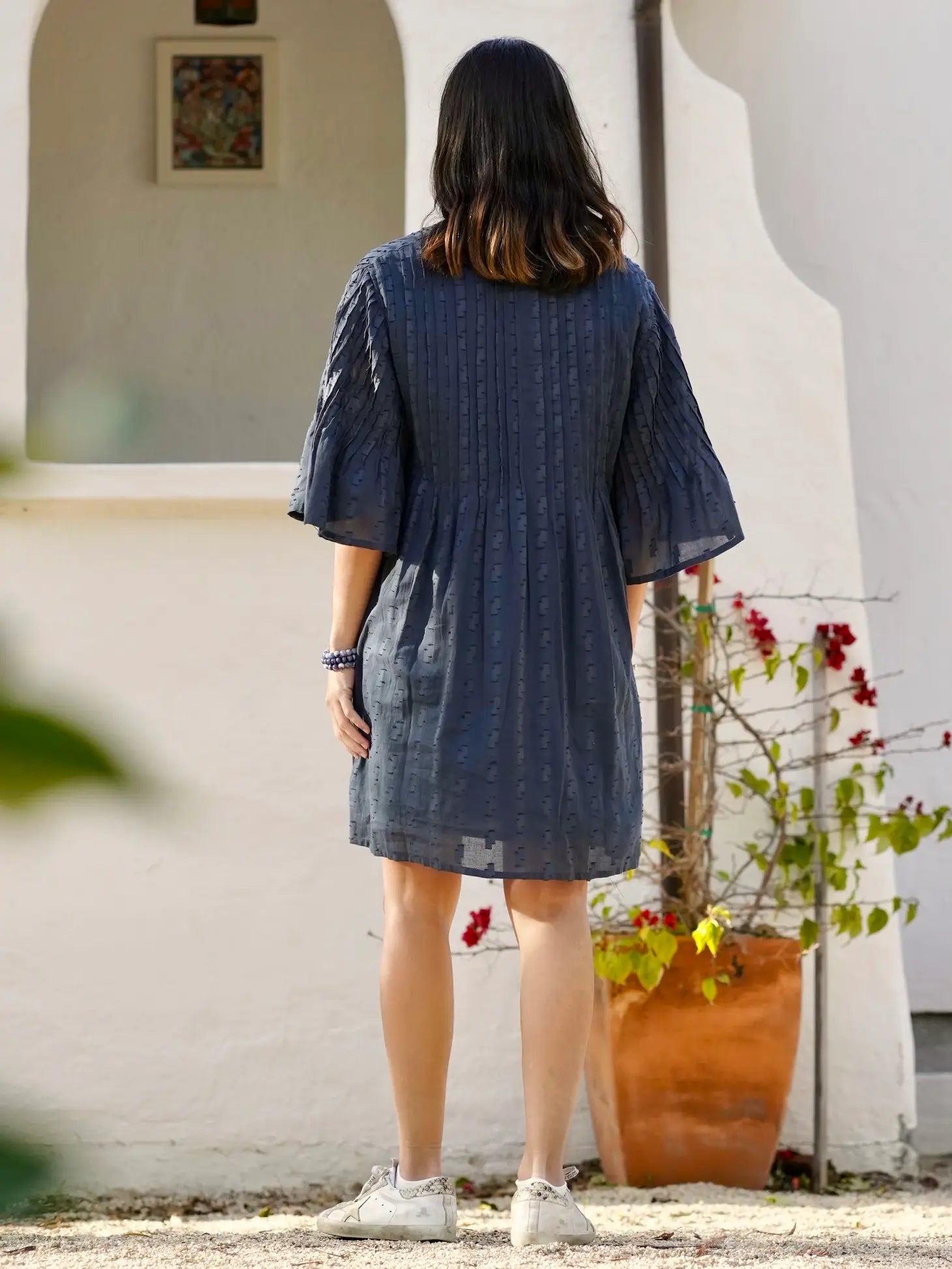 Kat Cotton Dress- NavyDolmaDress