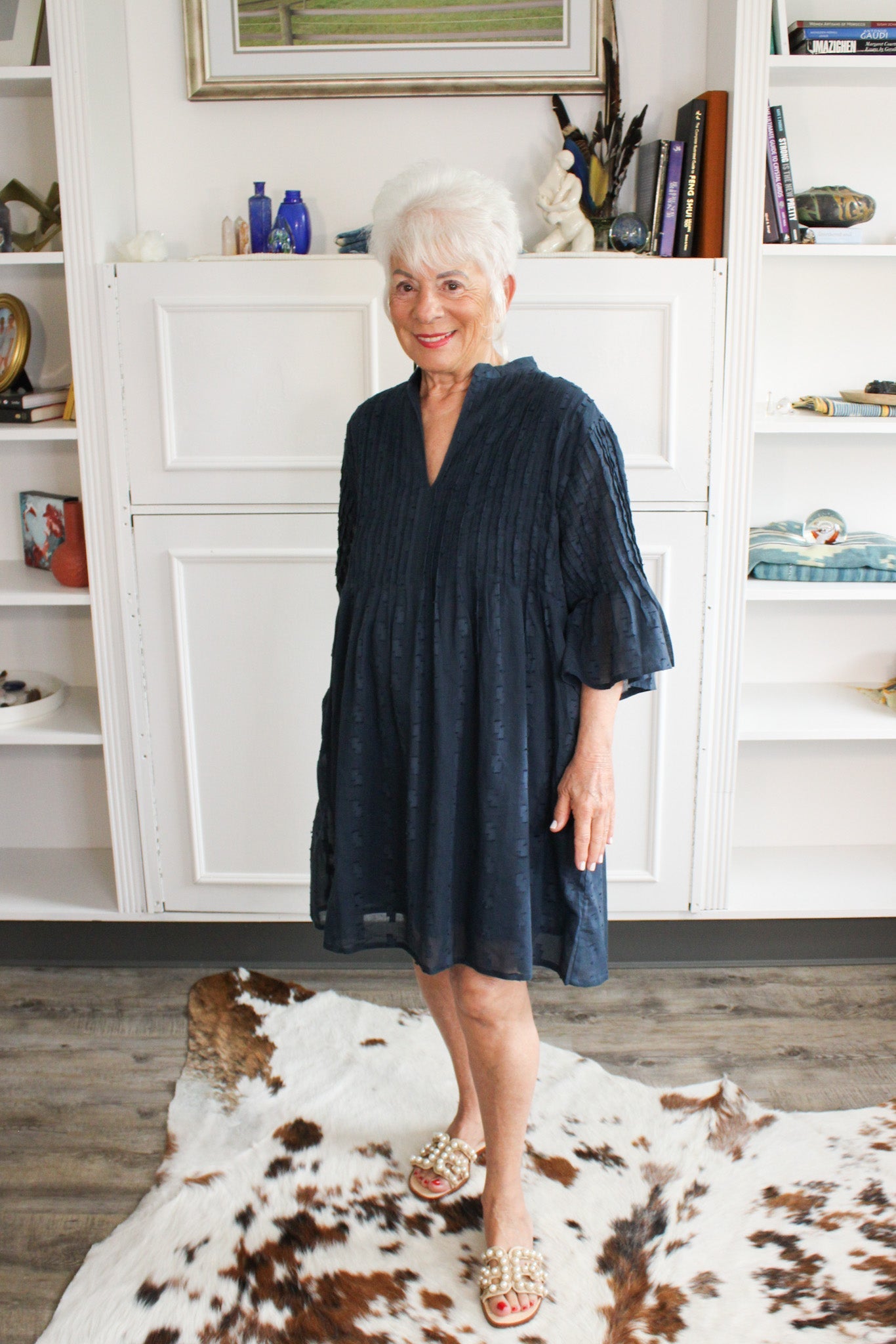 Kat Cotton Dress- NavyDolmaDress