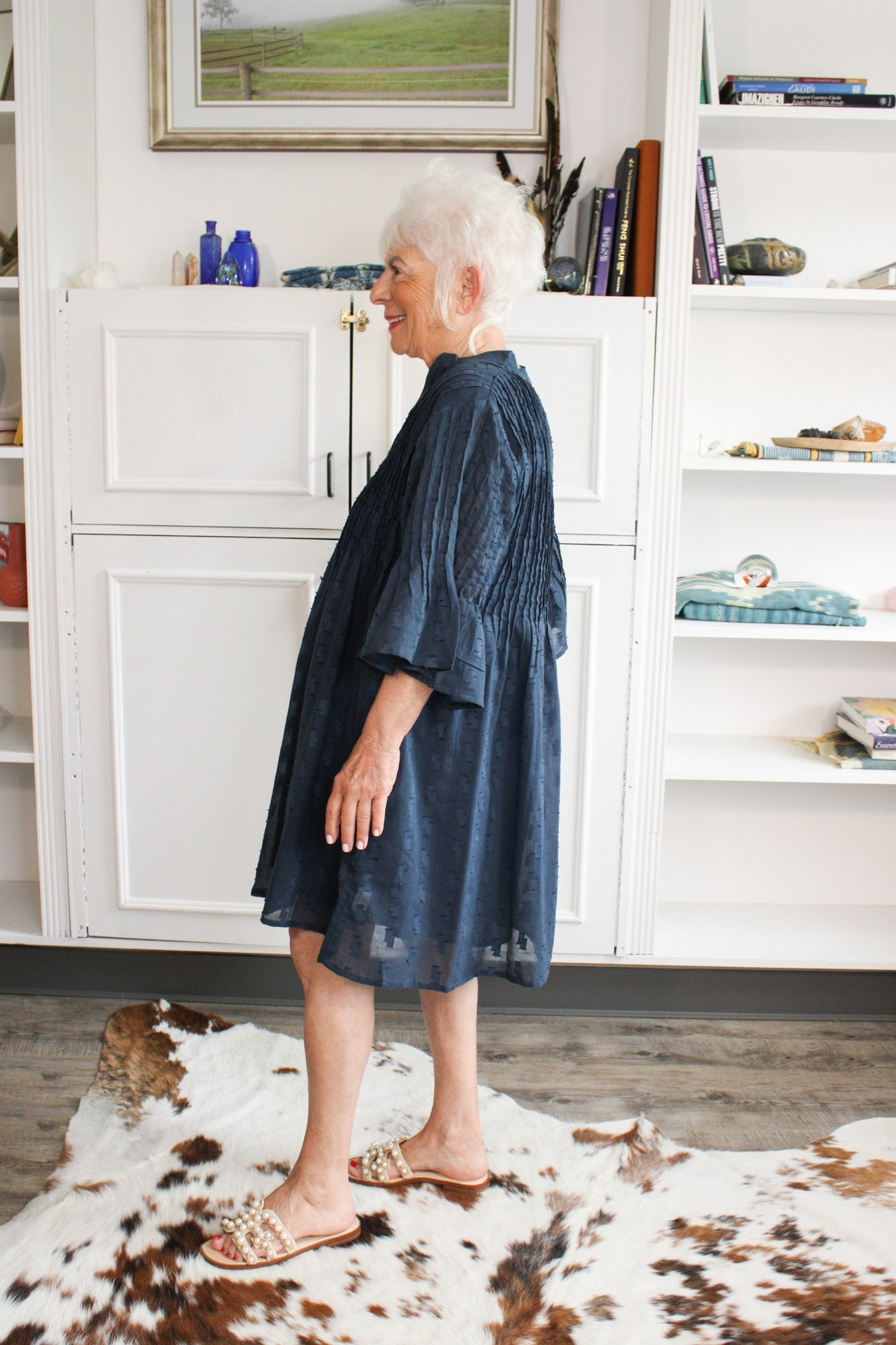 Kat Cotton Dress- NavyDolmaDress