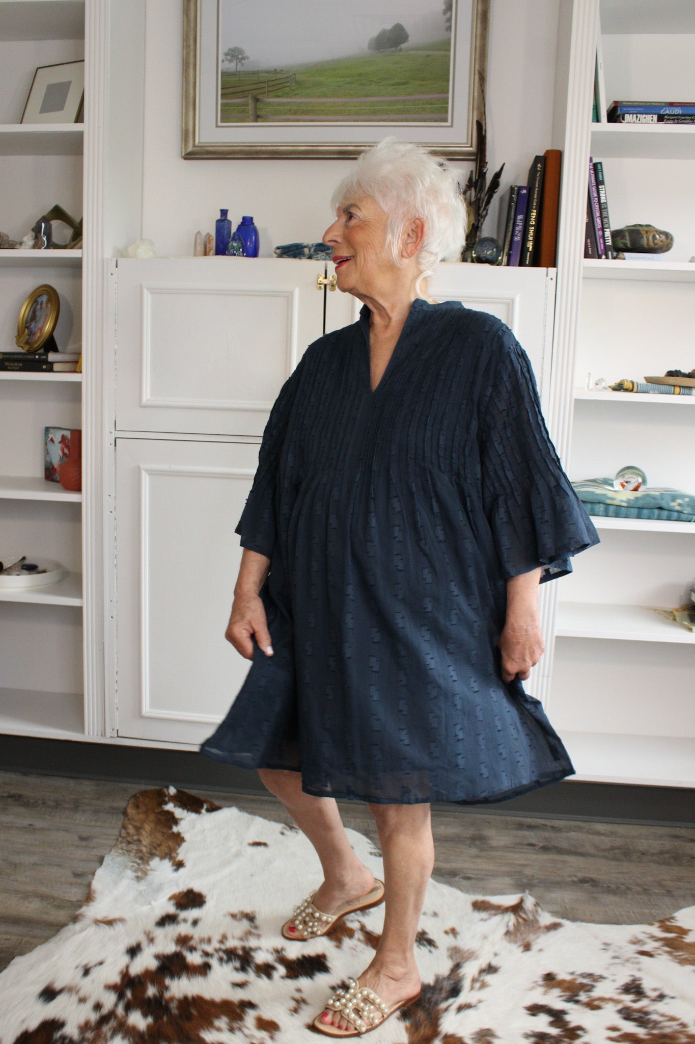 Kat Cotton Dress- NavyDolmaDress