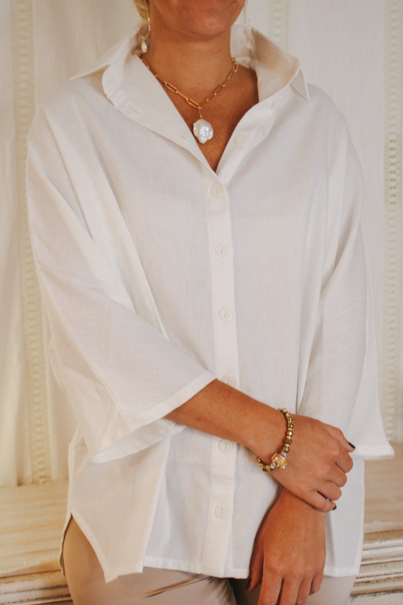 Kimono Shirt- MilkKINUAKimono Shirt