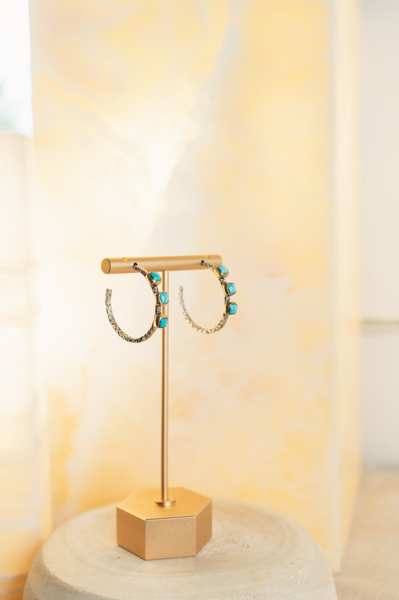 Kingman Turquoise Mini HoopsBORAEarrings