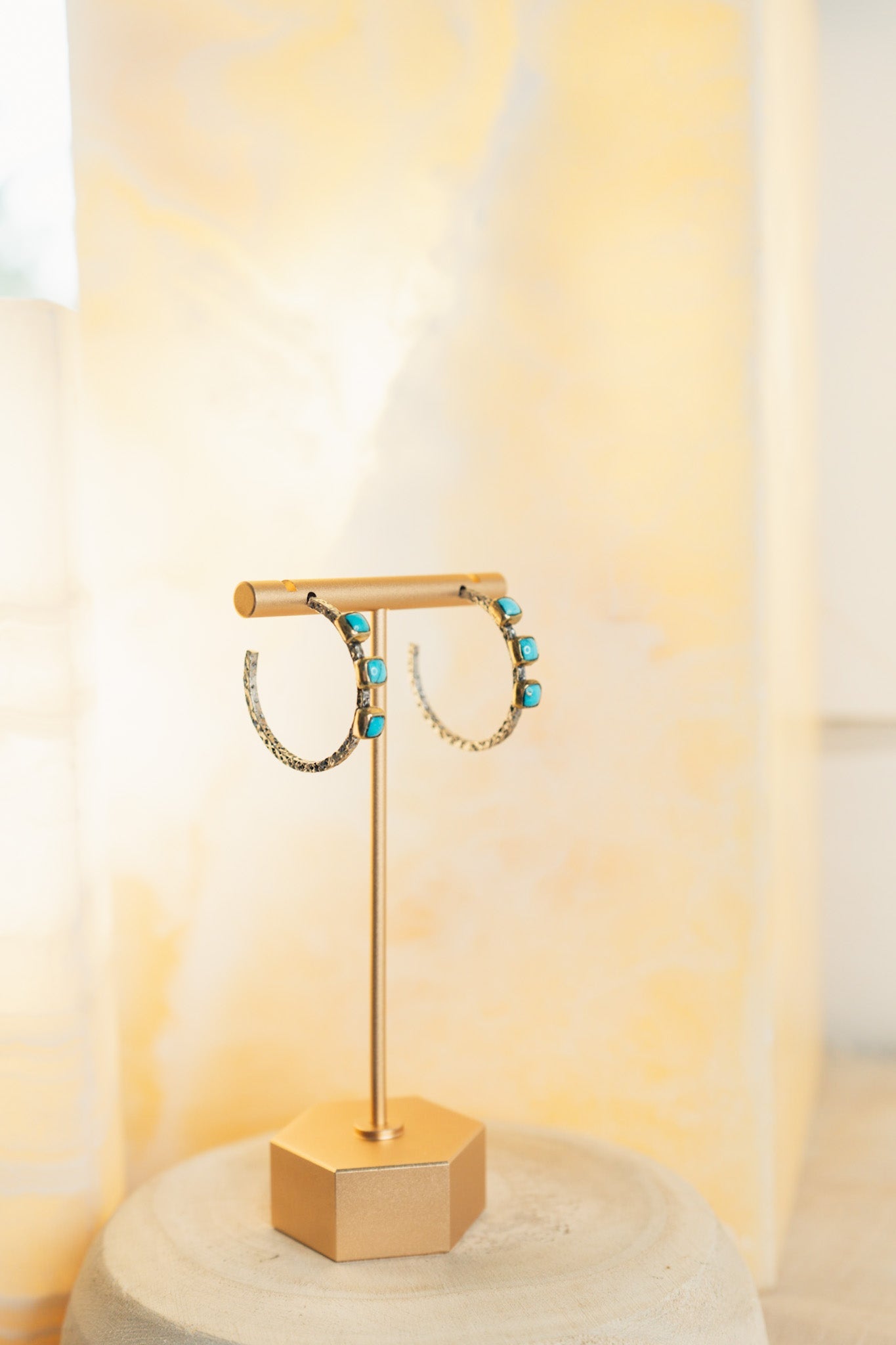 Kingman Turquoise Mini HoopsBORAEarrings