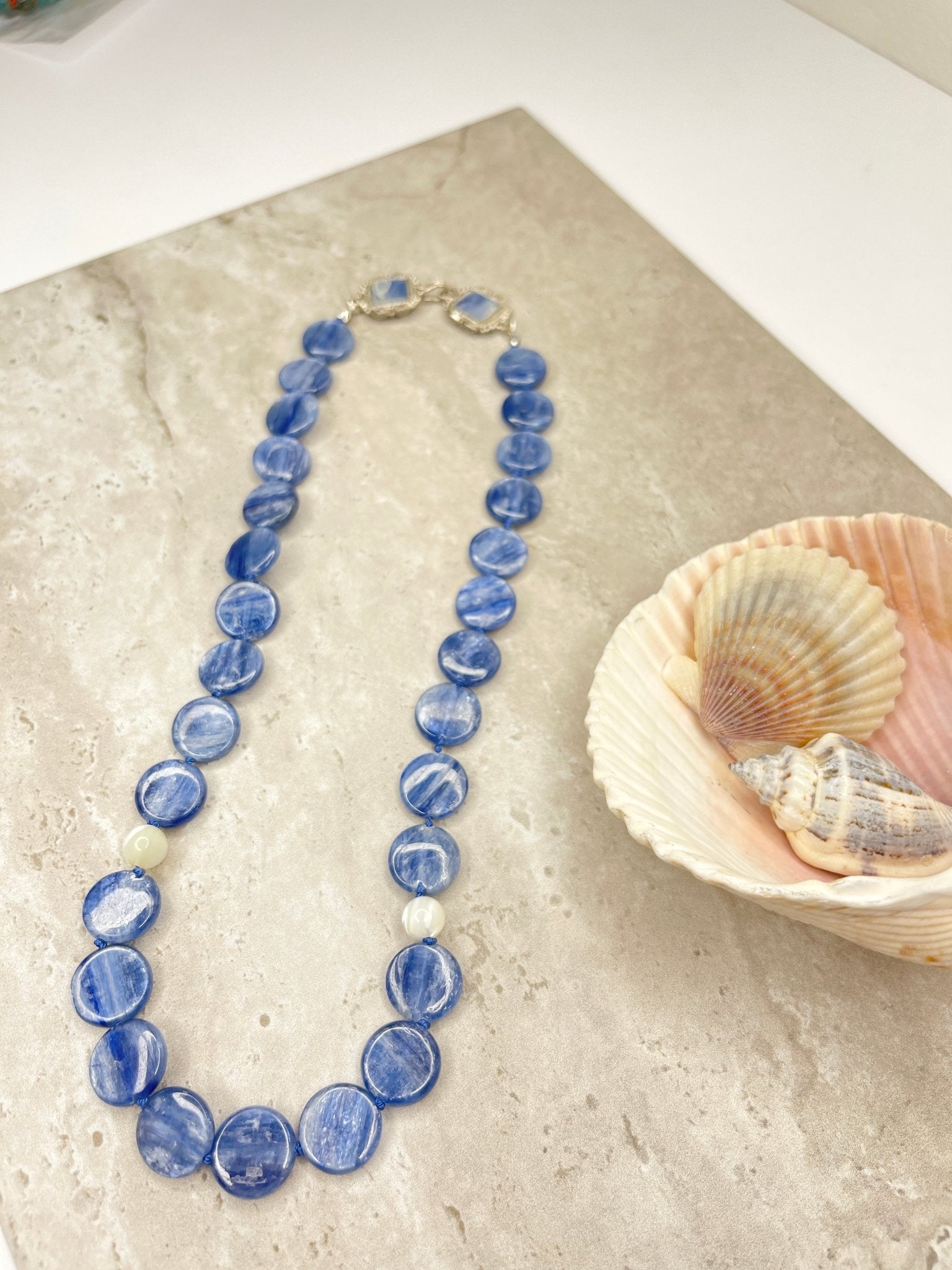 Kyanite and Mother of Pearl NecklaceDebra PyeattNecklace