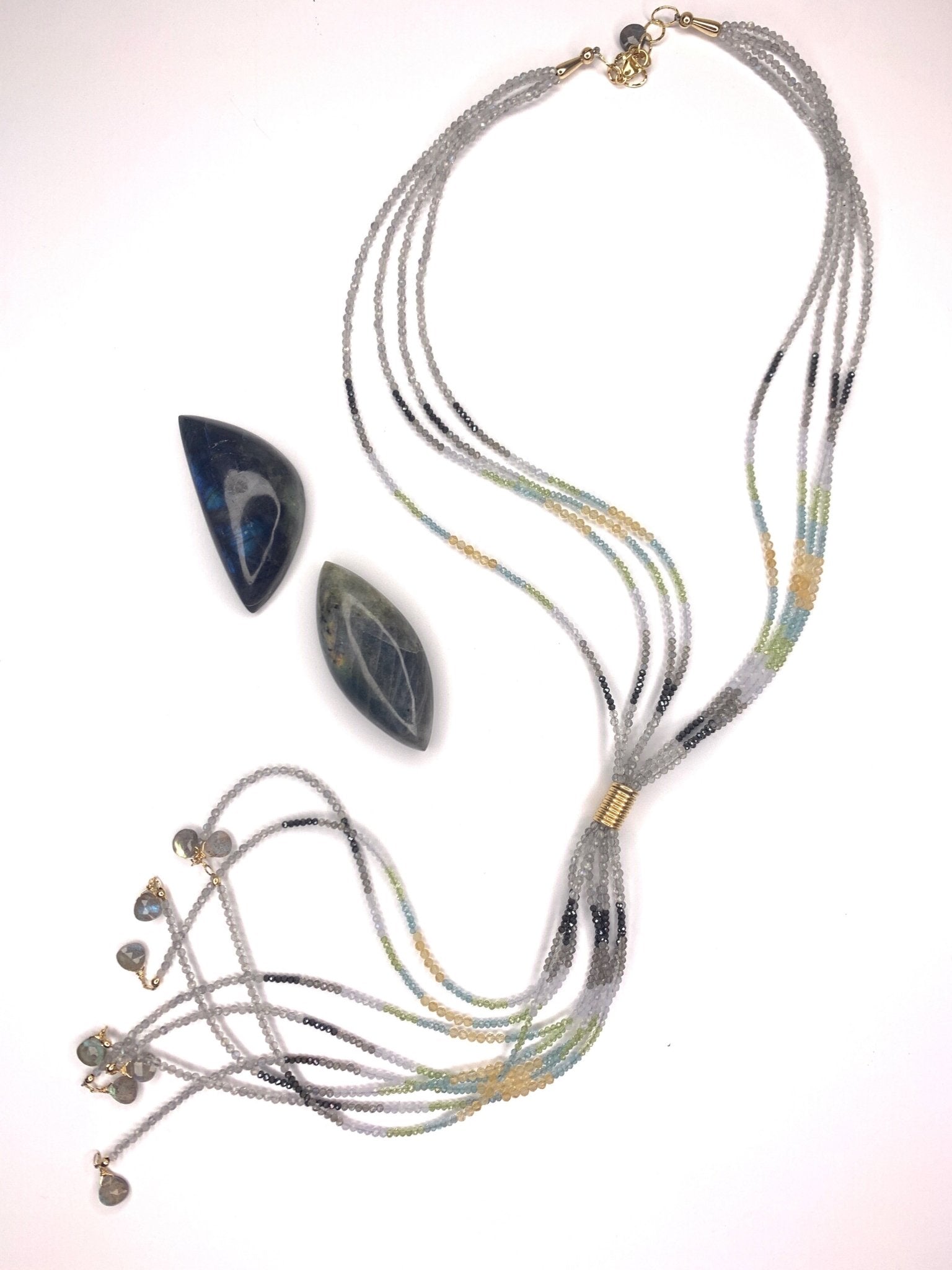 Labradorite, Pyrite, Citrine Y NecklaceBeth ZinkNecklace