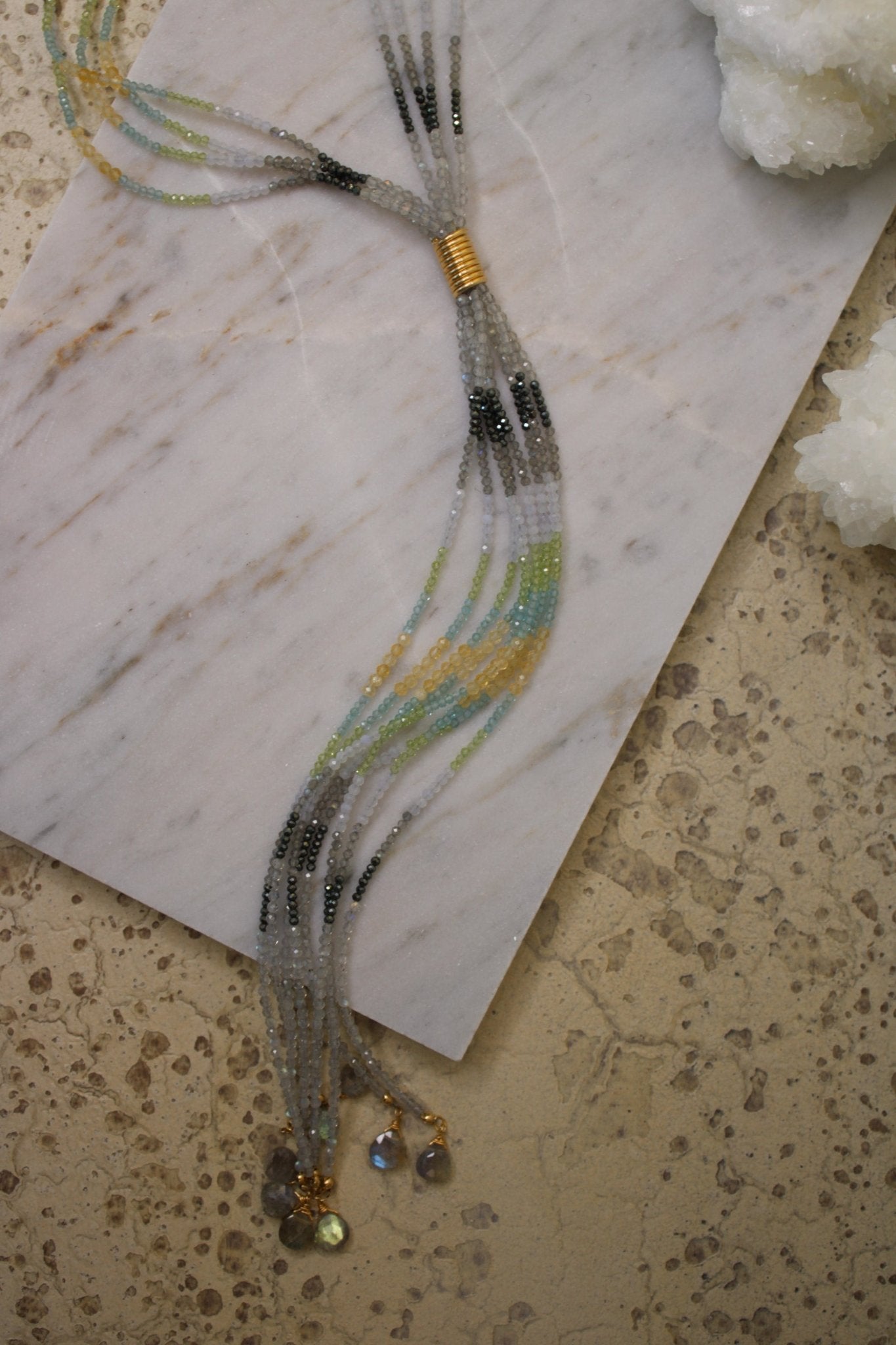 Labradorite, Pyrite, Citrine Y NecklaceBeth ZinkNecklace