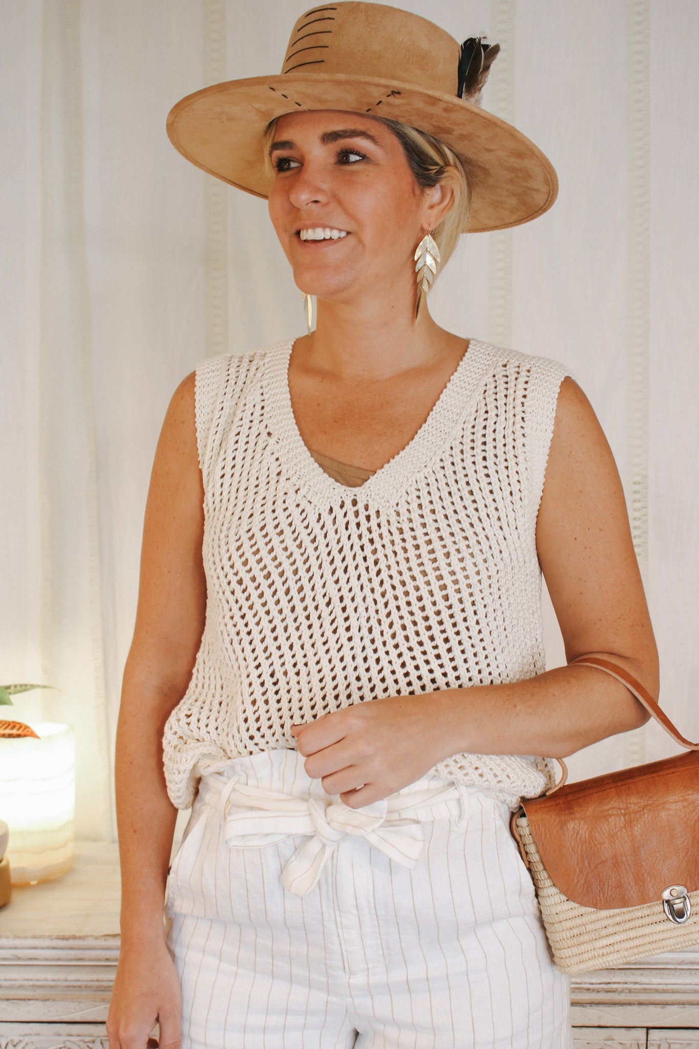 Lattice Top- MilkKINUAShirts & Tops