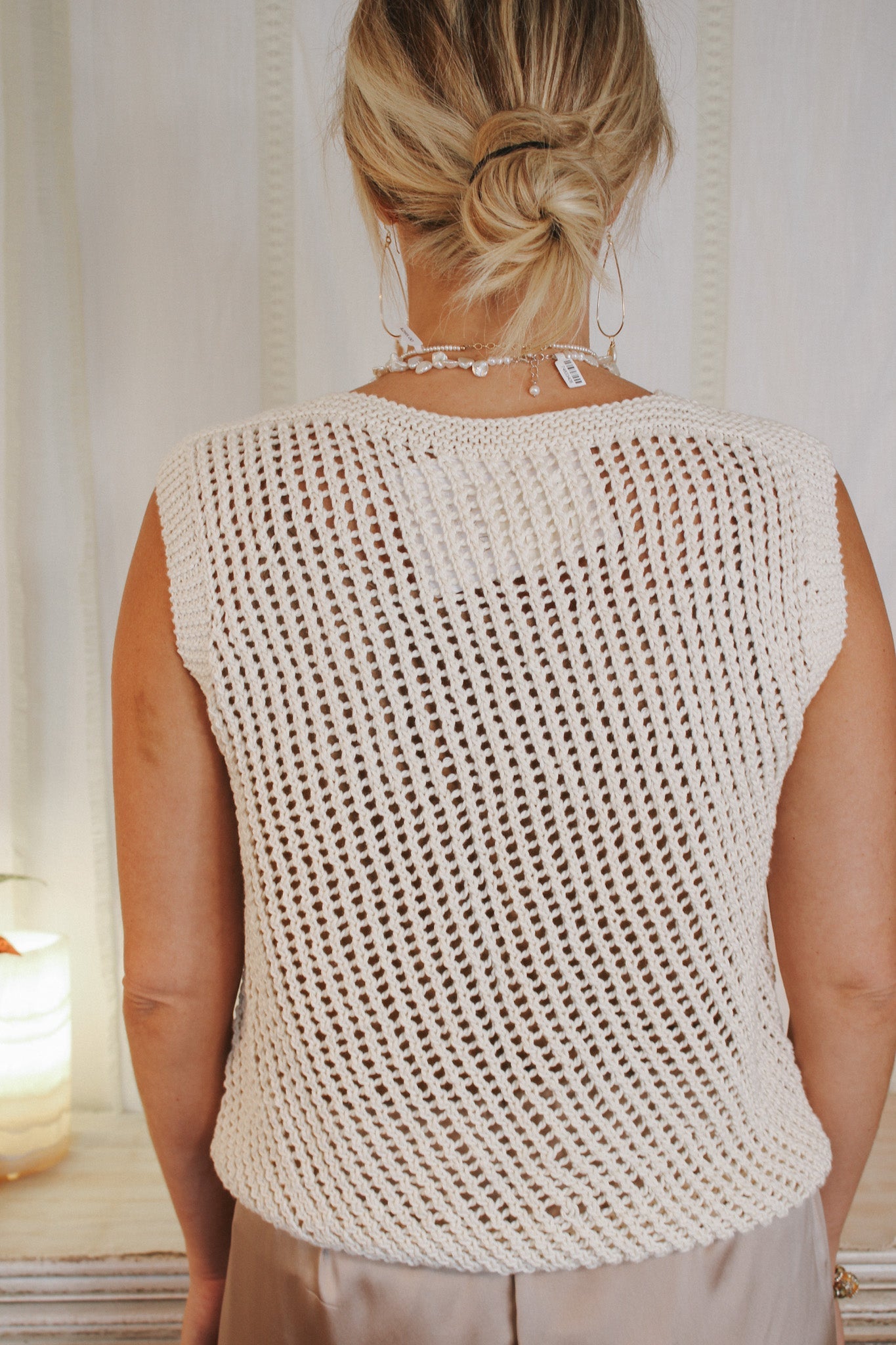 Lattice Top- MilkKINUAShirts & Tops