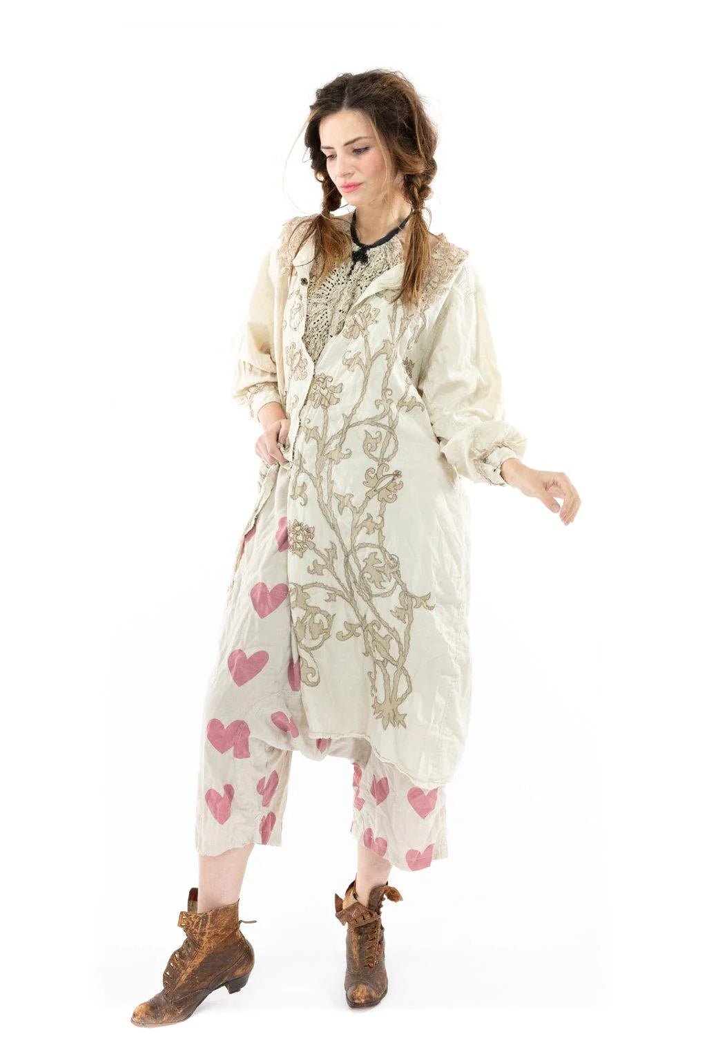 Leola Embroidered Smock Coat Jacket 504 - MoonlightMagnolia PearlCoats & Jackets