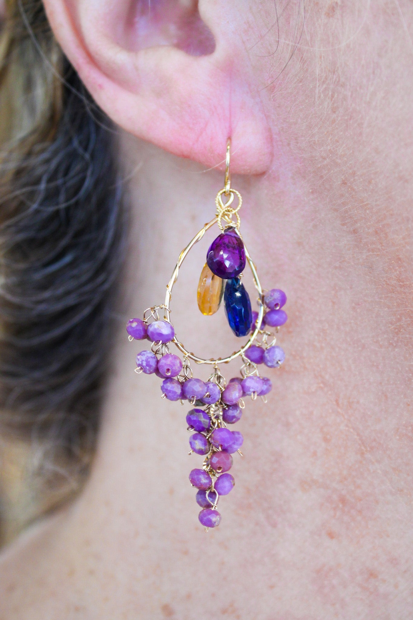 Lepidolite Chandelier EarringsJUNOEarrings