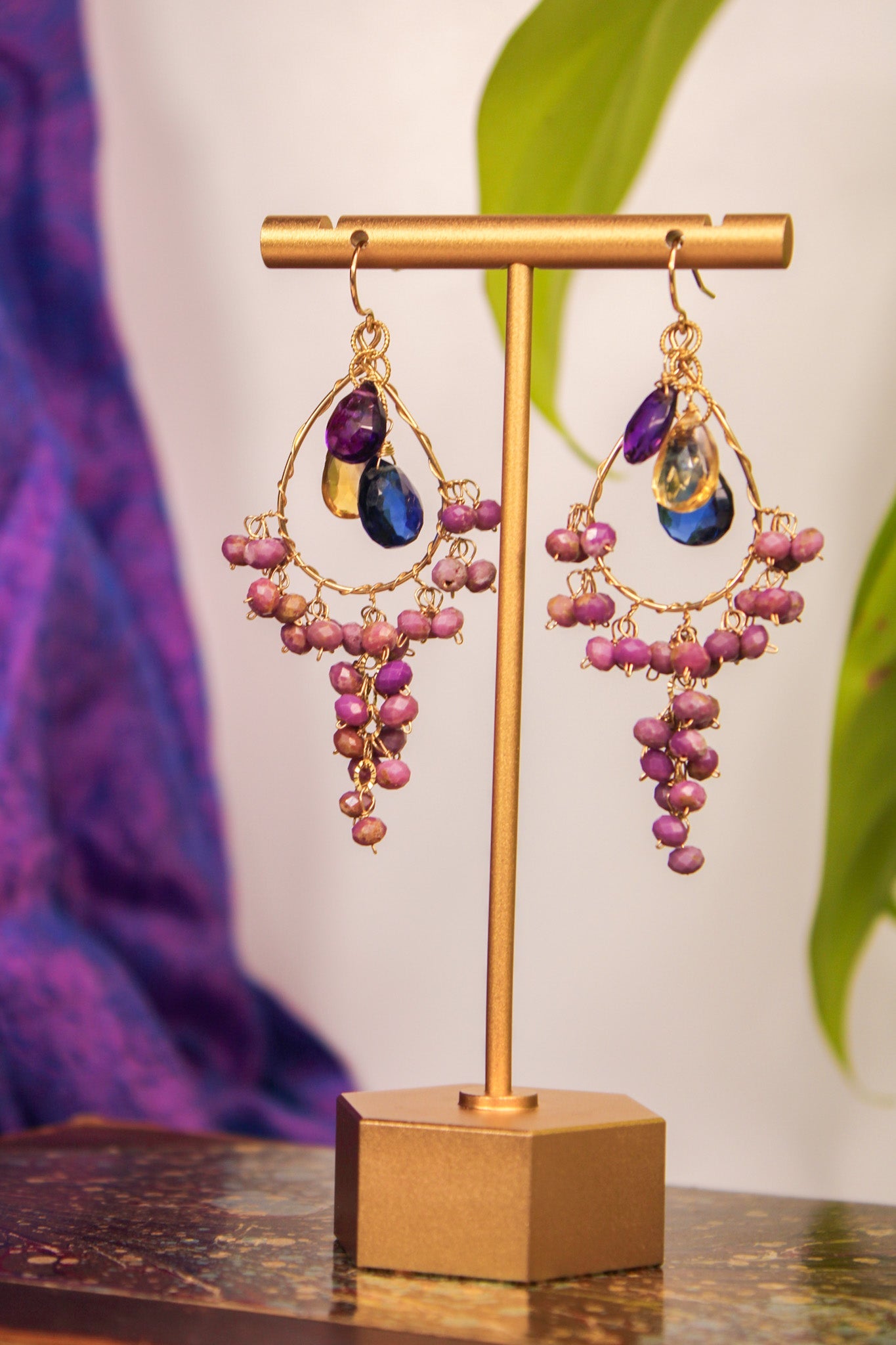 Lepidolite Chandelier EarringsJUNOEarrings