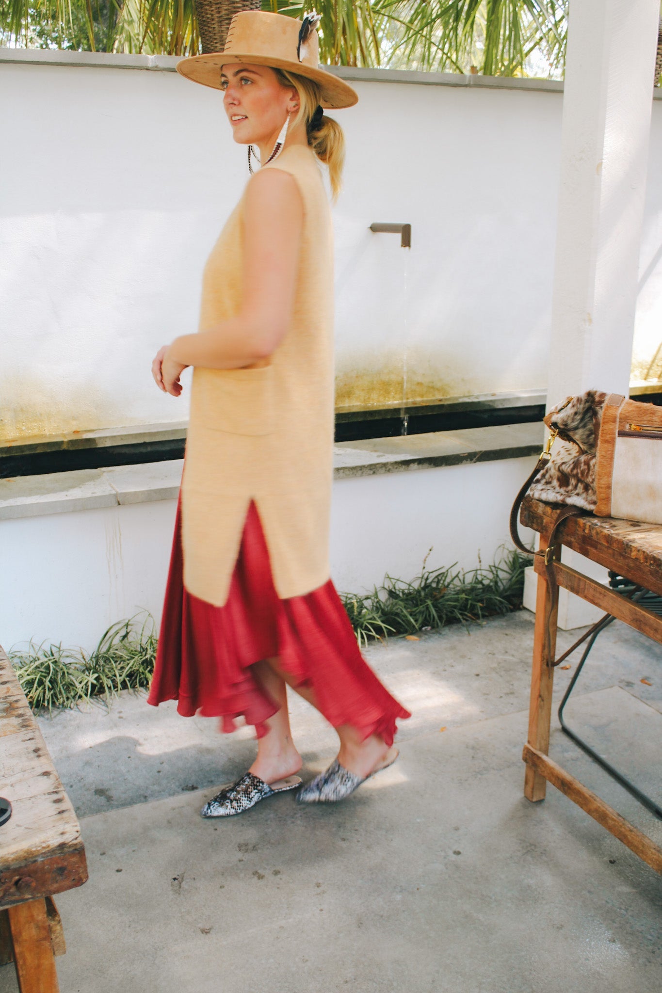 Long Vest- Soft Heathered OrangeCT PlageCardigan